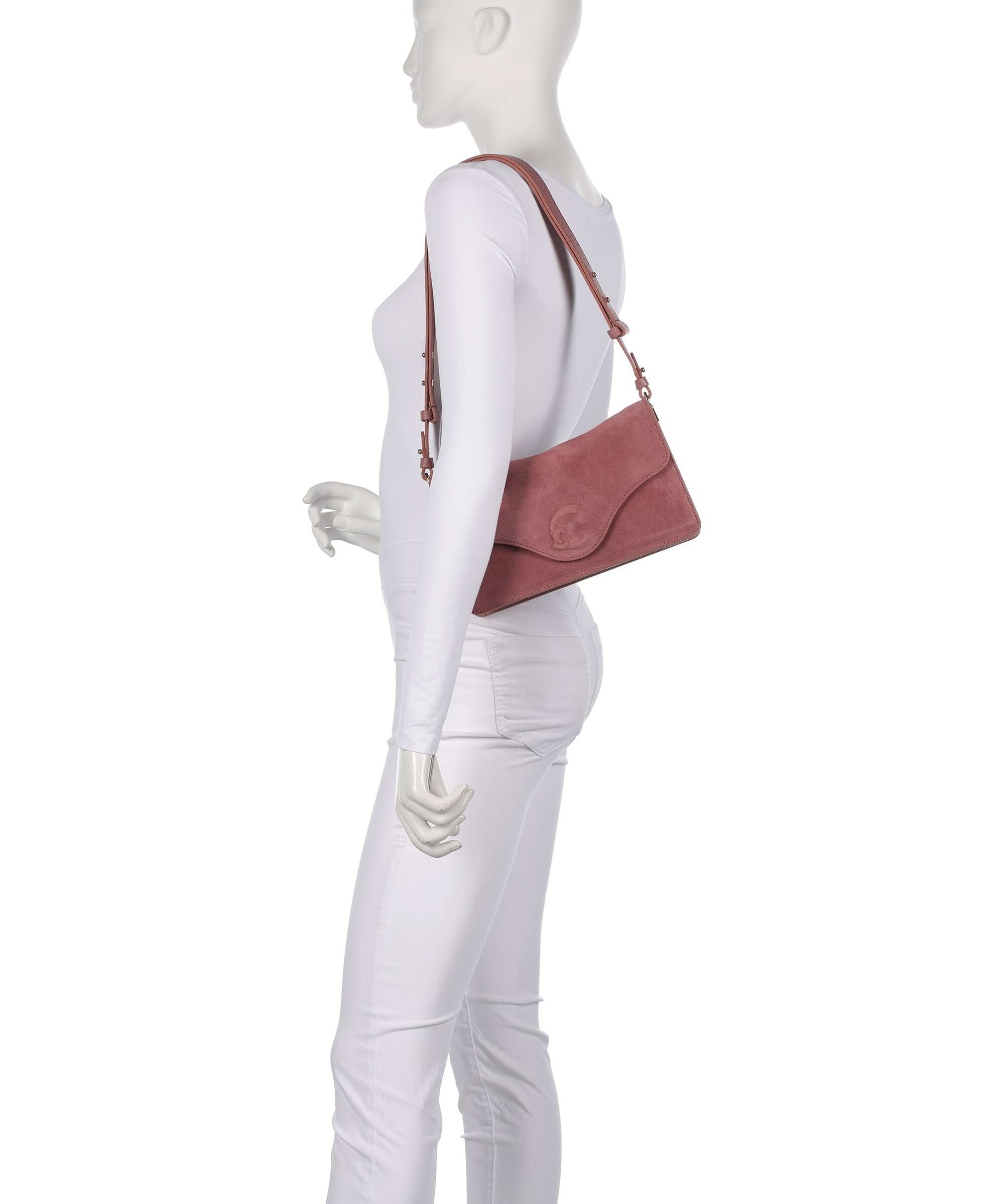 Coccinelle C-Me Softy Suede Shoulder bag winter rose