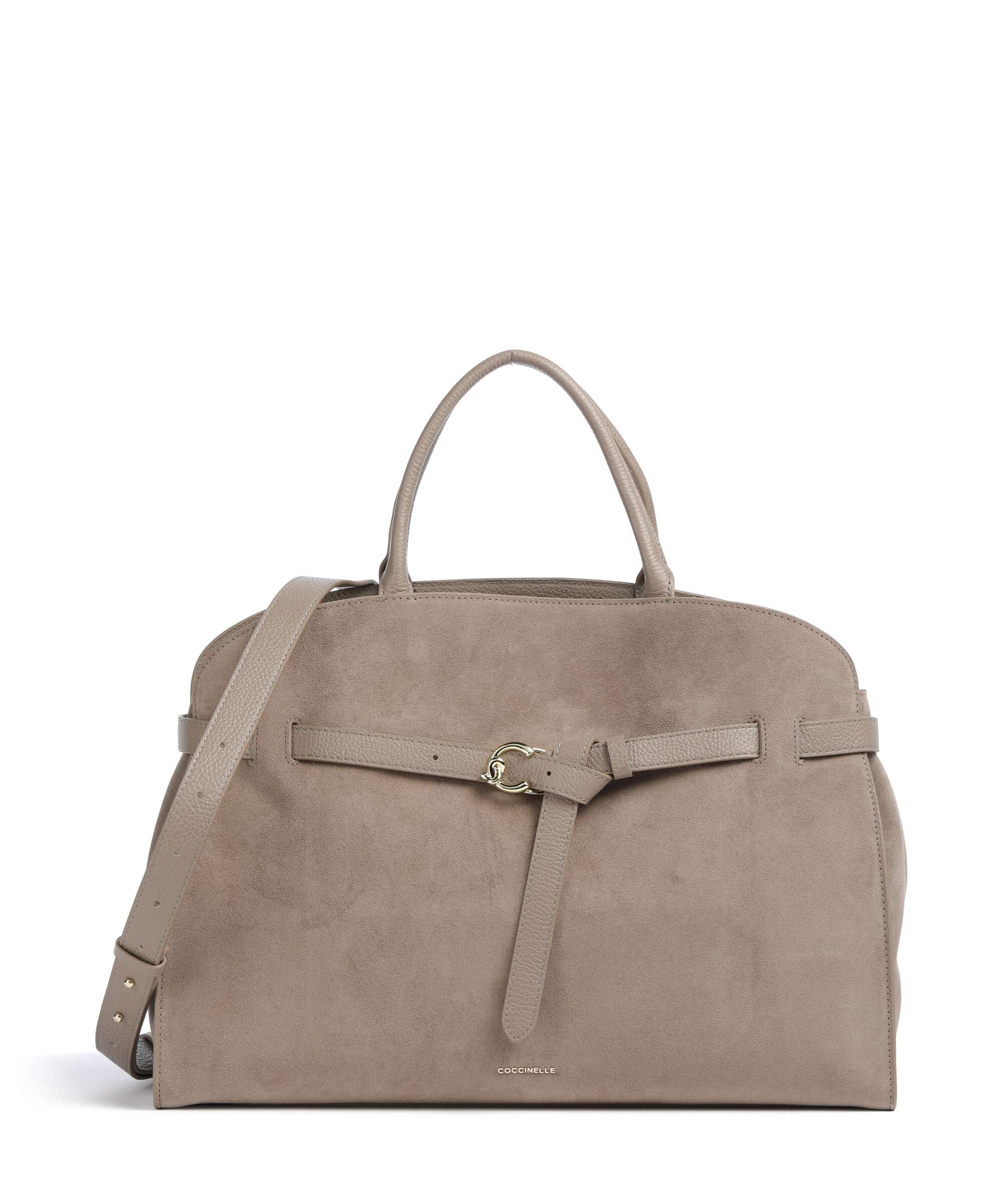 Coccinelle Sabine Suede Handbag warm taupe