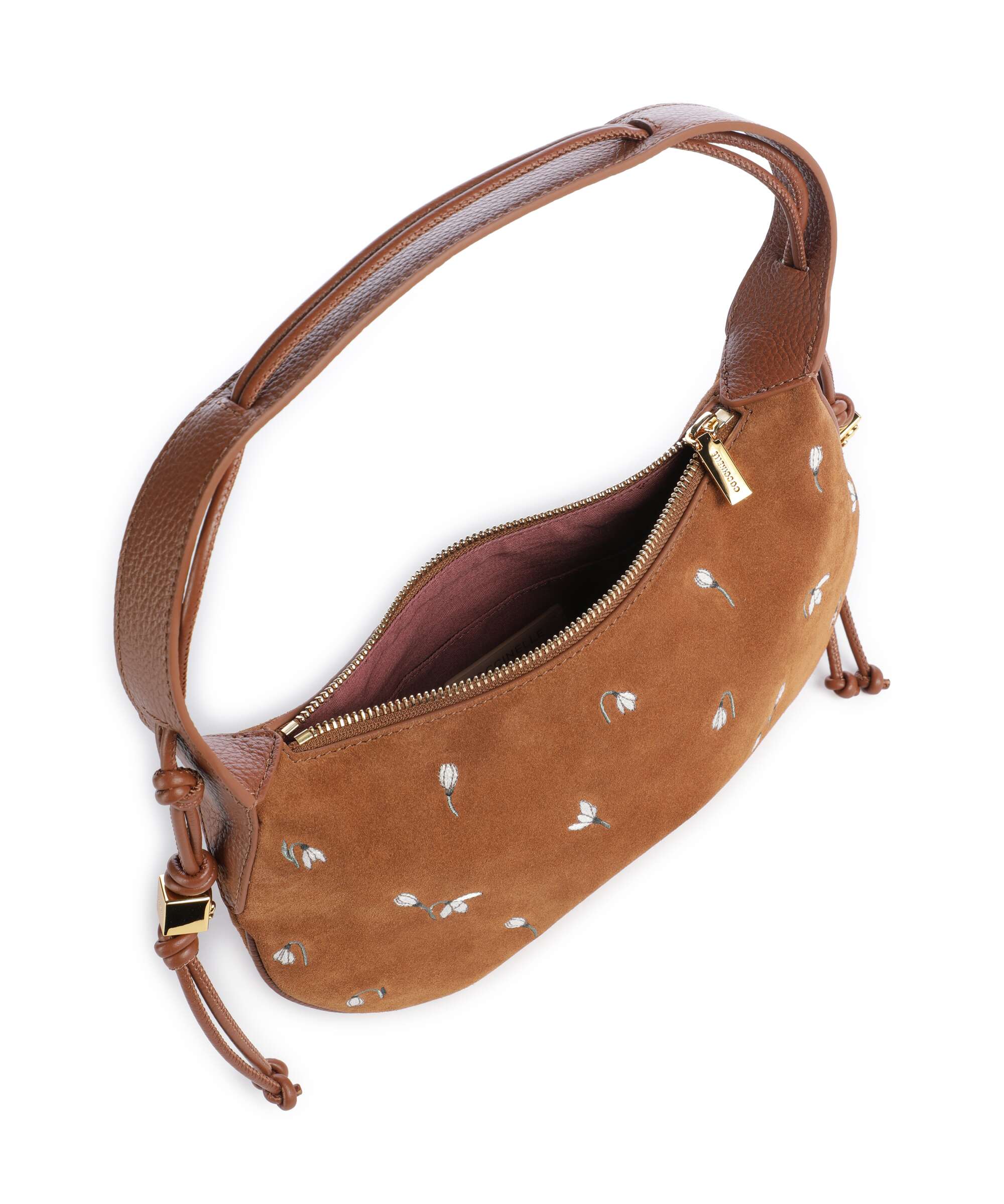 Coccinelle Thess Suede Hobo bag cognac