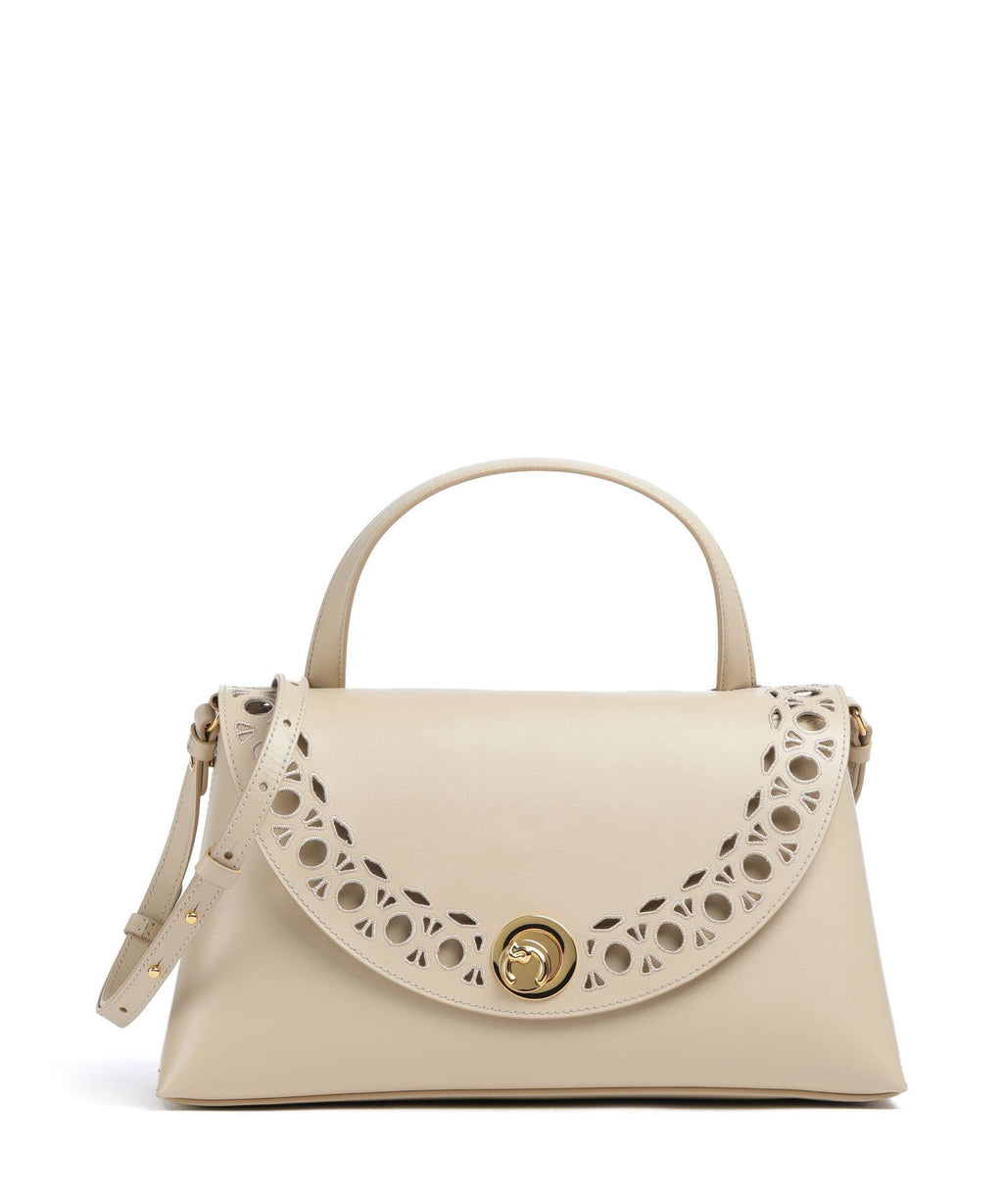 Coccinelle Nikla Monogram Sangallo Handbag sandshell