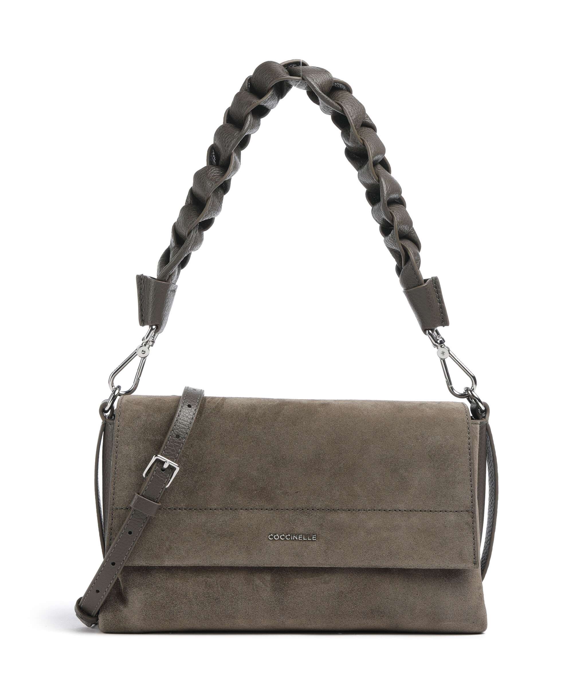Coccinelle Boheme Suede Shoulder bag fango