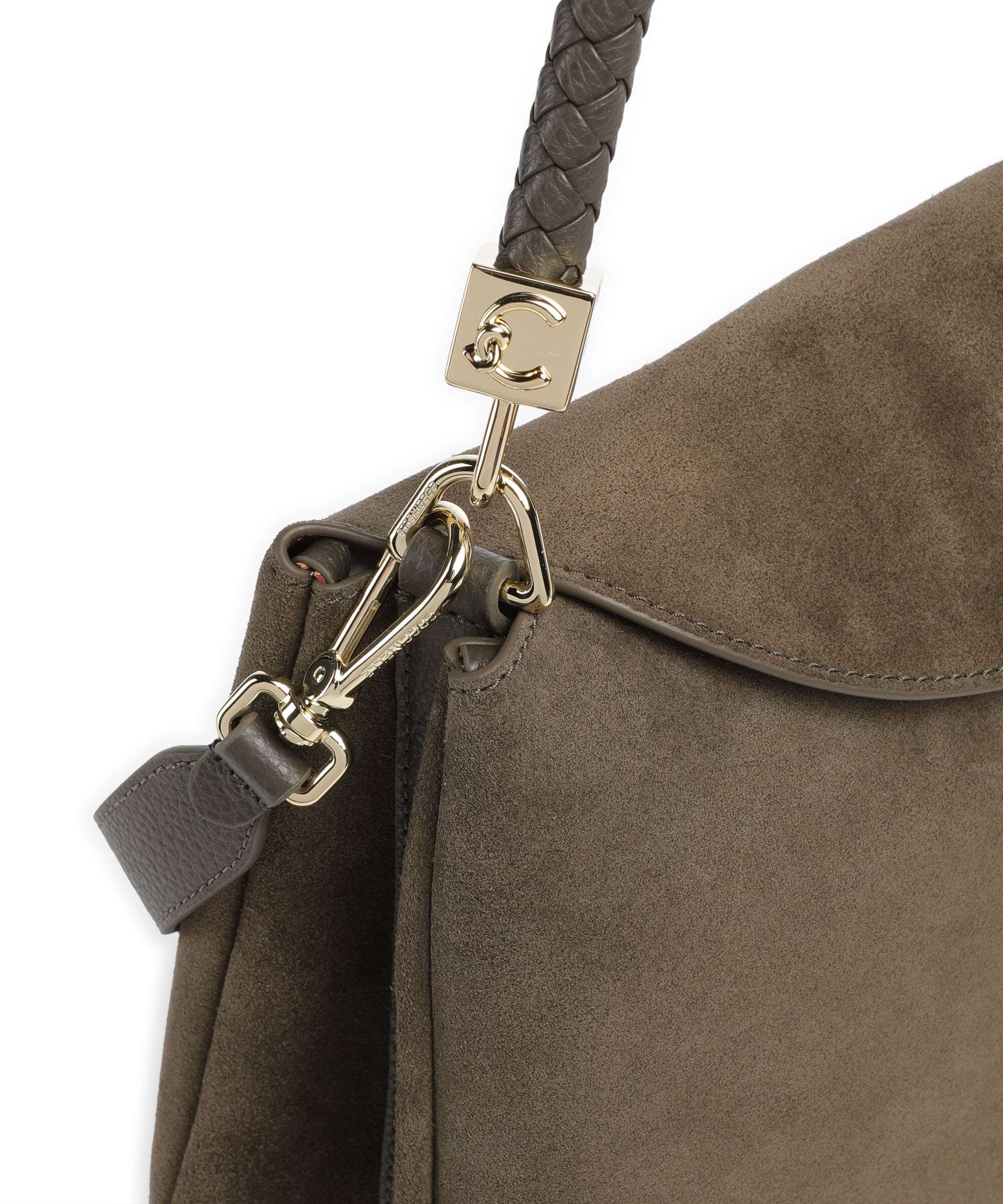Coccinelle Tiggy Suede Handbag fango