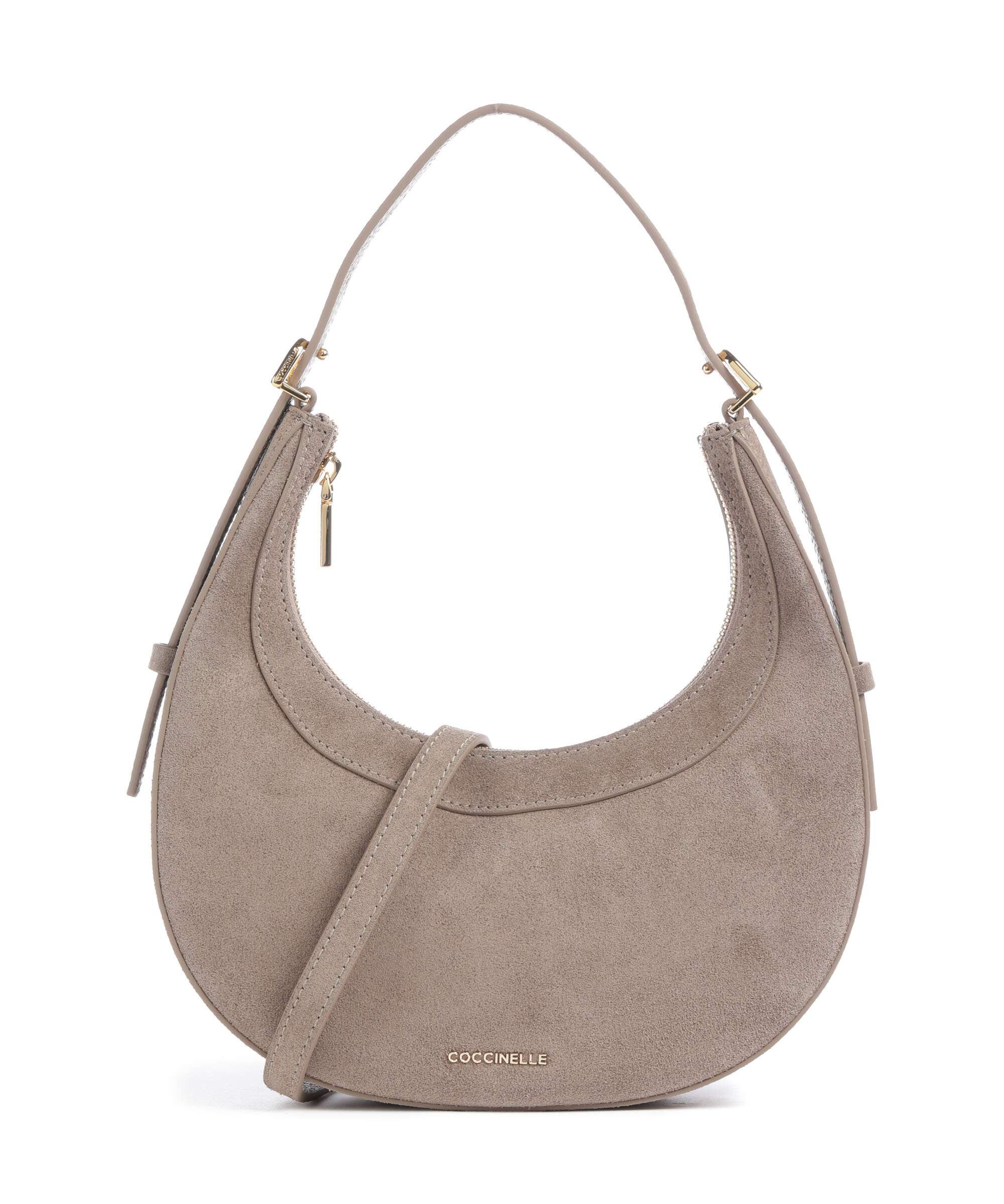 Coccinelle Whisper Suede Shoulder bag warm taupe