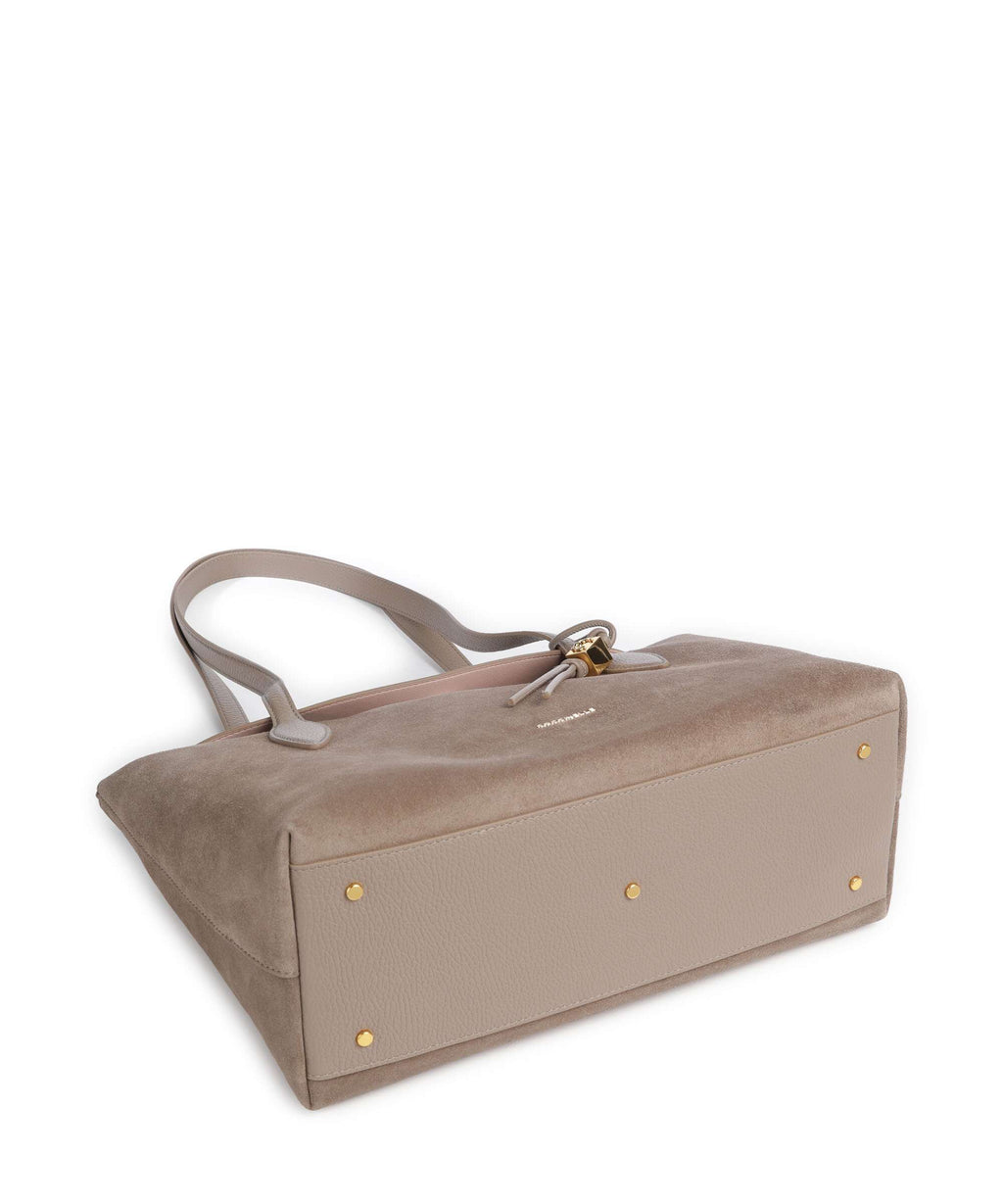 Coccinelle Thess Suede Tote bag warm taupe