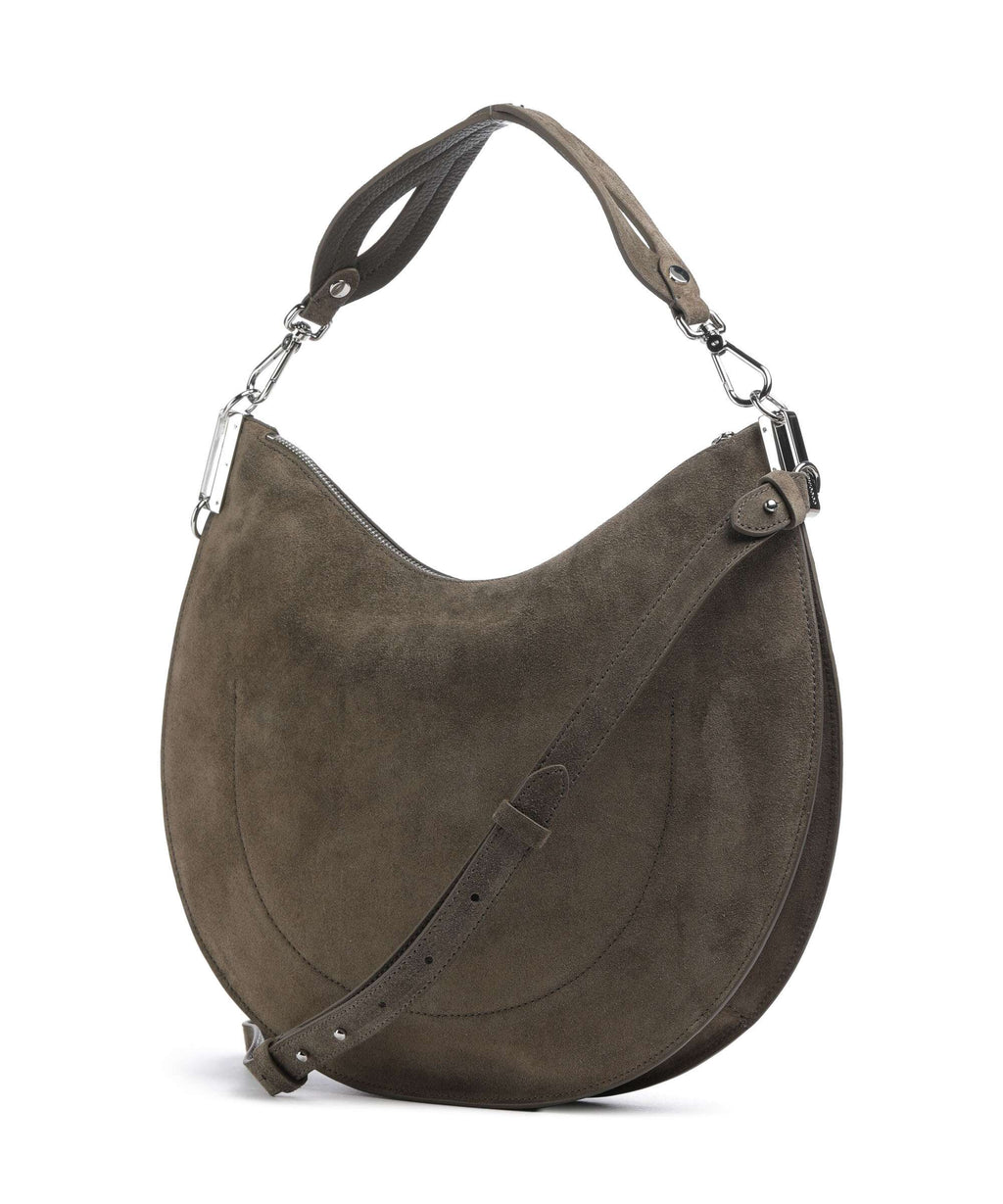 Coccinelle Sunup Suede Shoulder bag fango