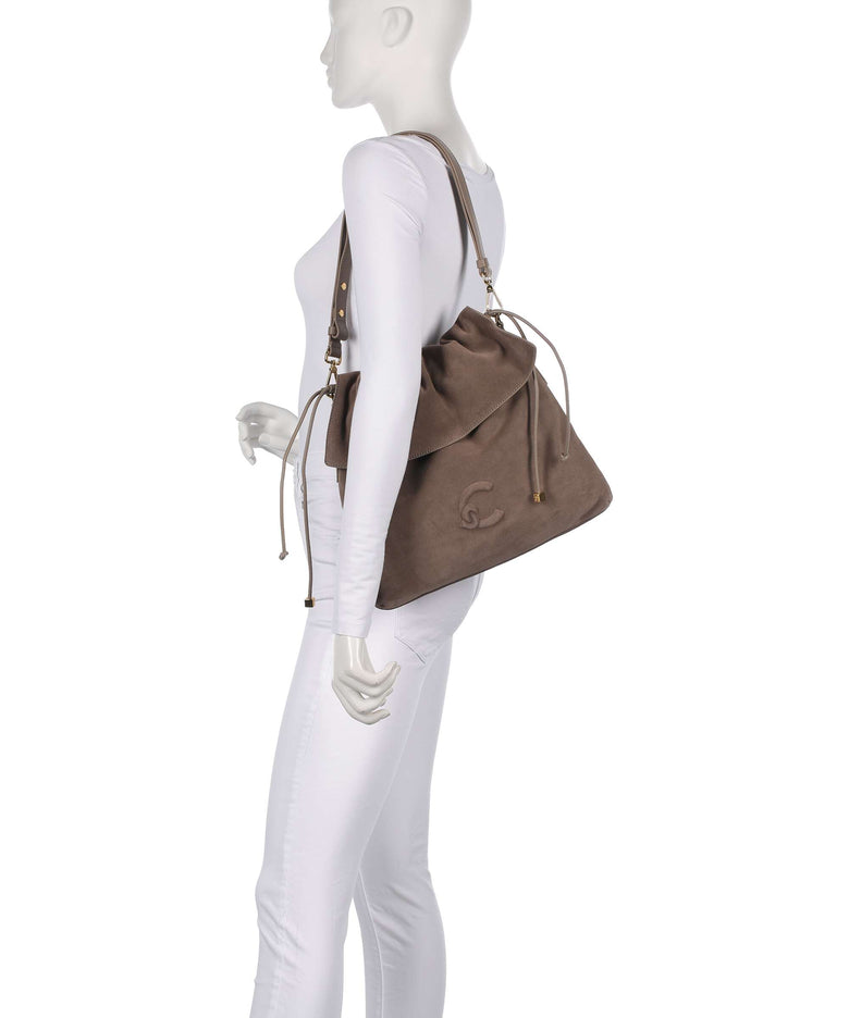 Coccinelle Lidia Suede Hobo bag warm taupe