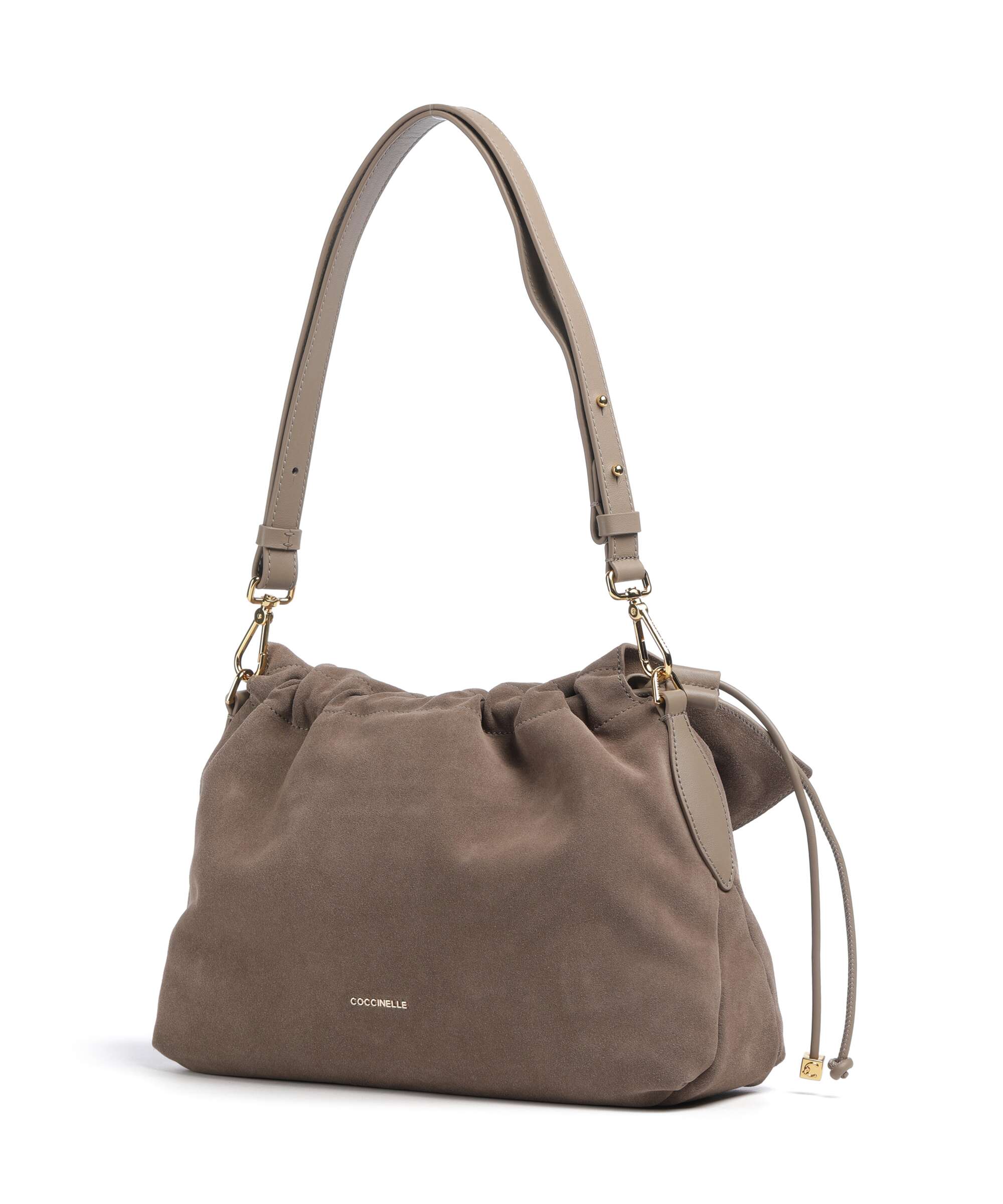 Coccinelle Lidia Suede Hobo bag warm taupe