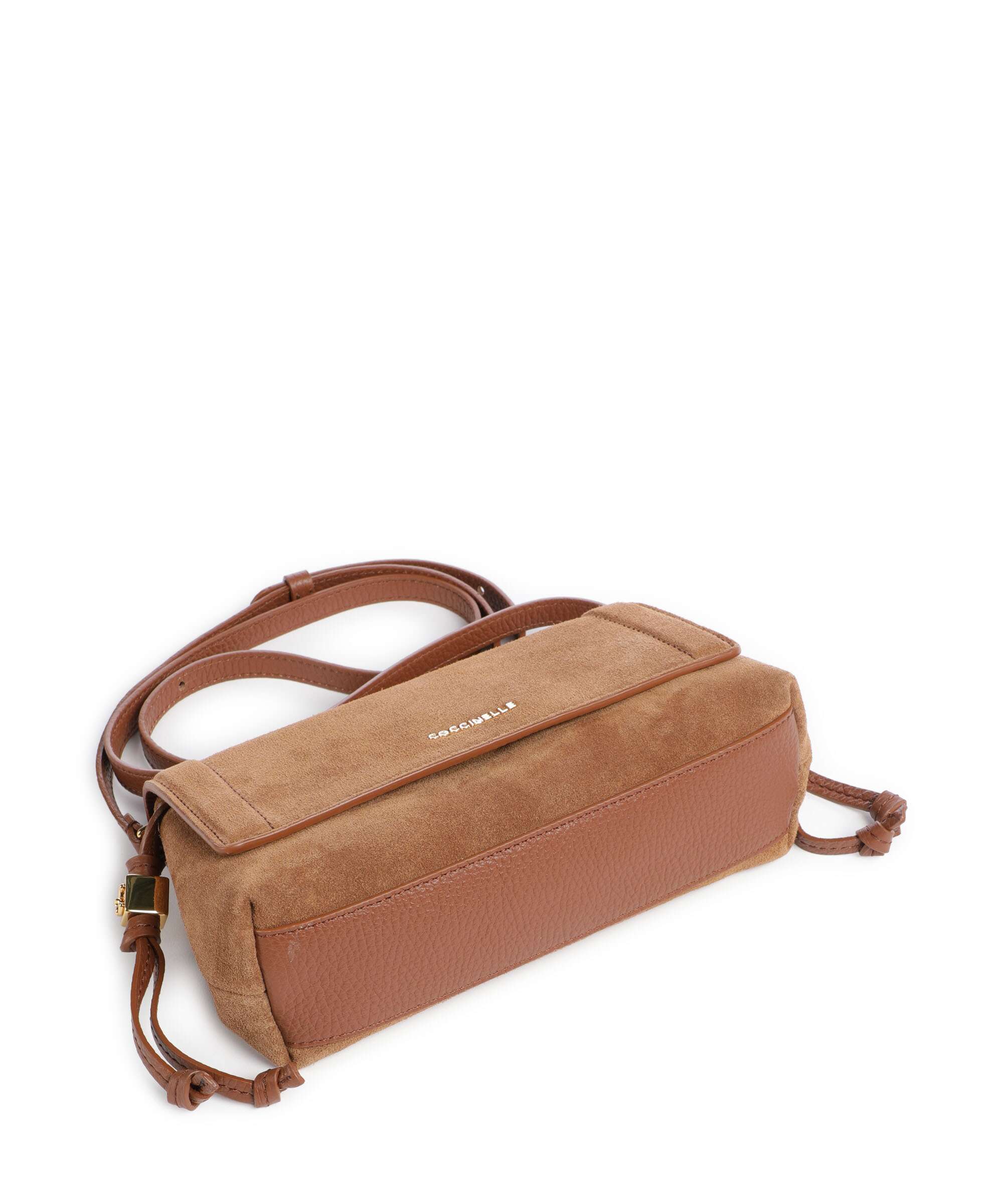 Coccinelle Thess Suede Crossbody bag cognac