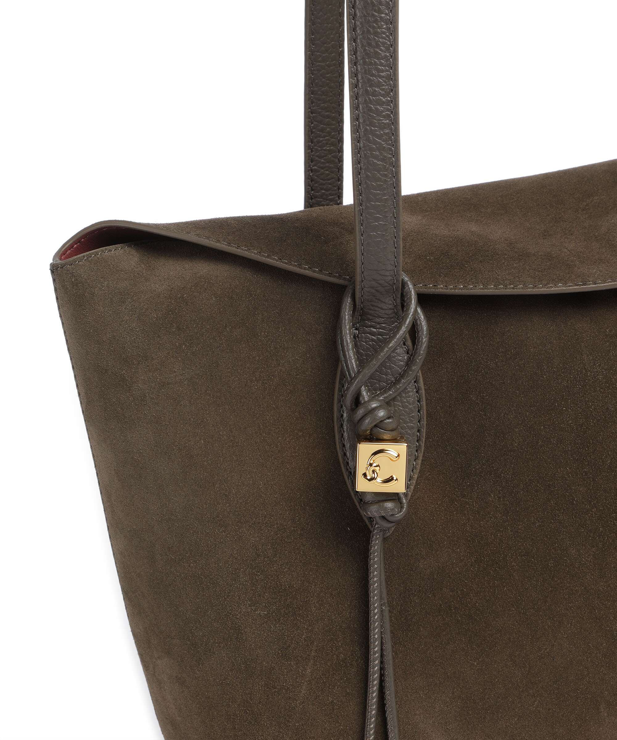 Coccinelle Thess Suede Tote bag fango