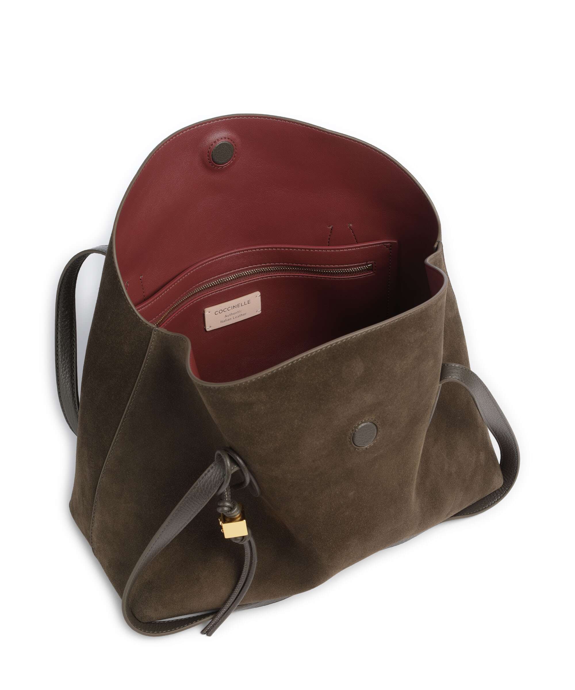 Coccinelle Thess Suede Tote bag fango
