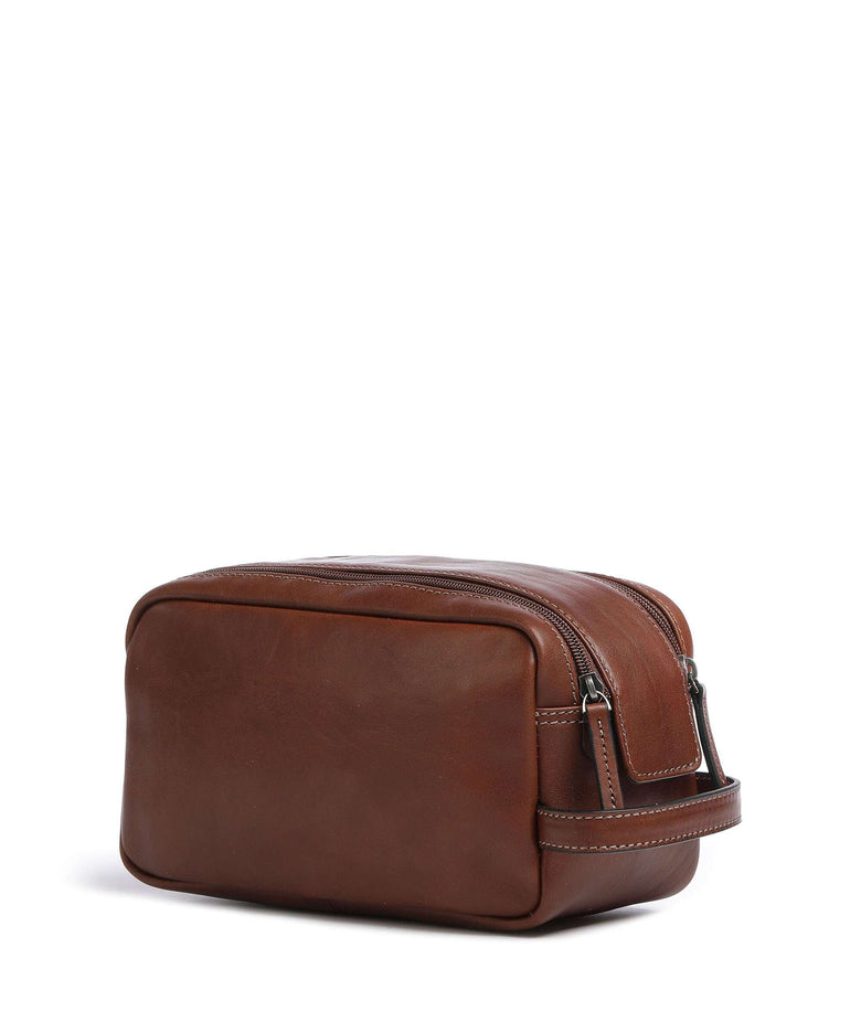 Castelijn & Beerens Verona Double Zip Toiletry bag light brown