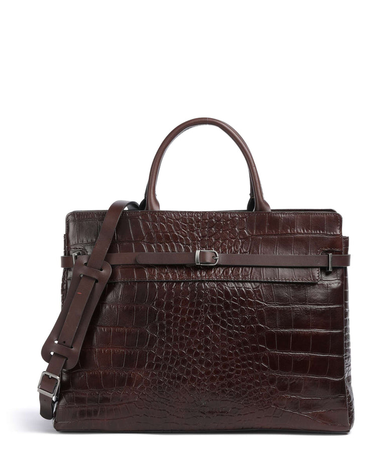Castelijn & Beerens Croco Kaat Briefcase mocca