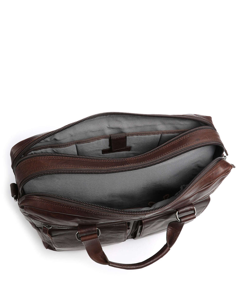 Spikes & Sparrow Bronco Briefcase dark brown