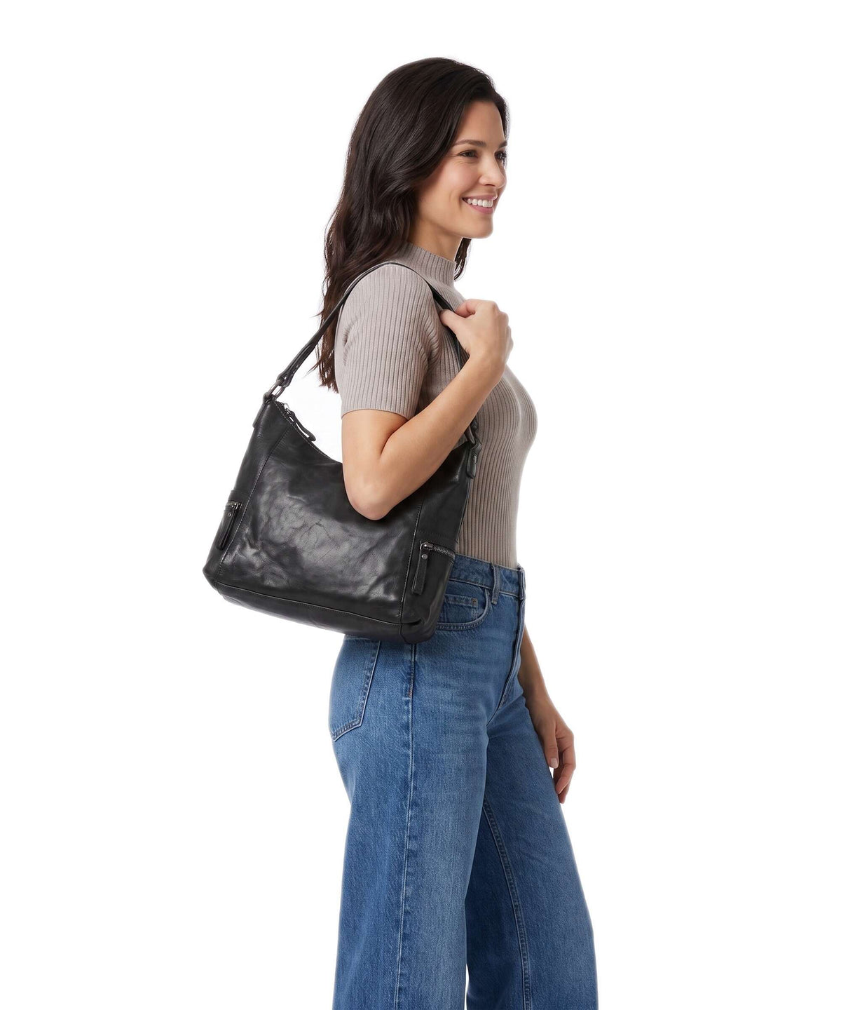Spikes & Sparrow Bronco Toronto Hobo bag black