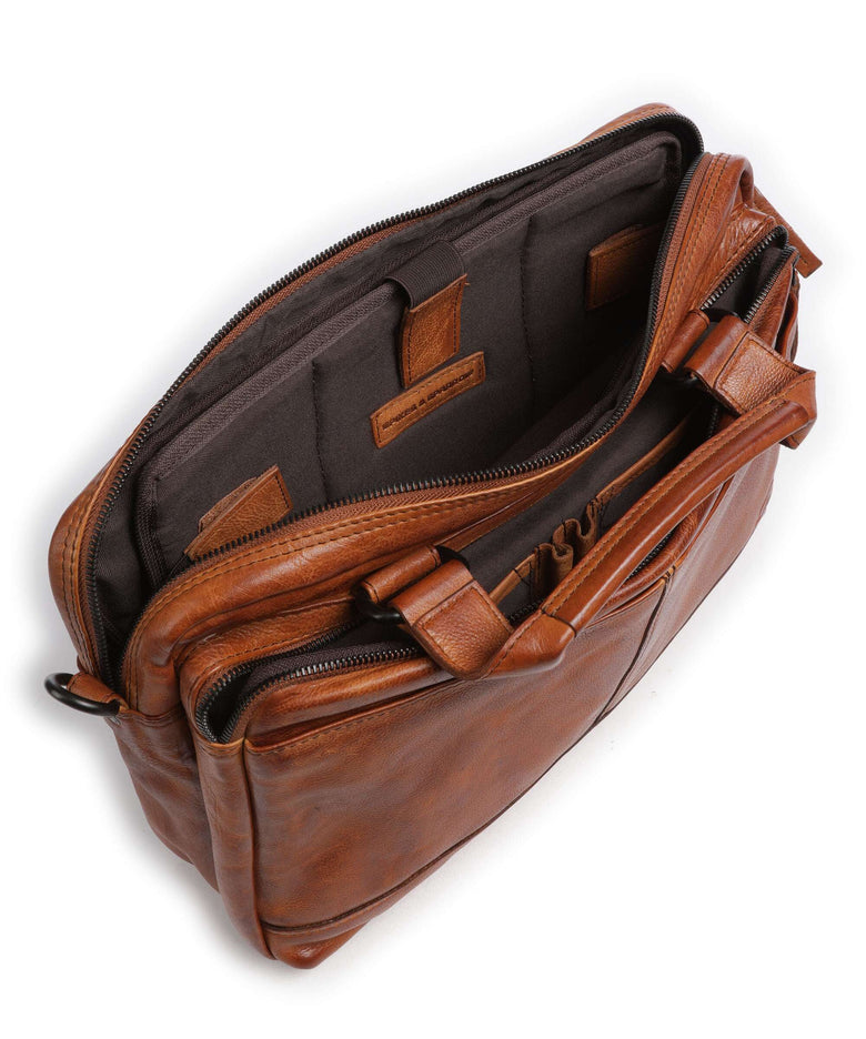 Spikes & Sparrow Apache Briefcase brandy