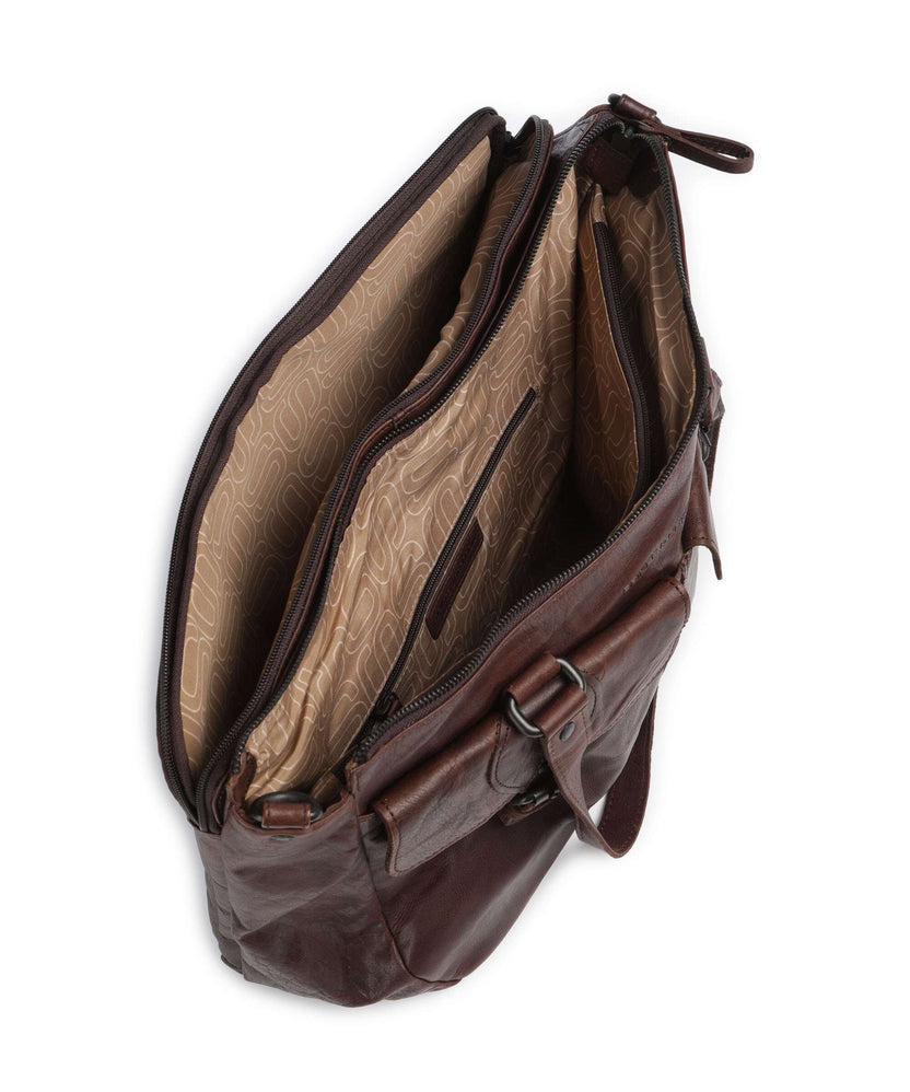 Spikes & Sparrow Bronco Fee Briefcase dark brown