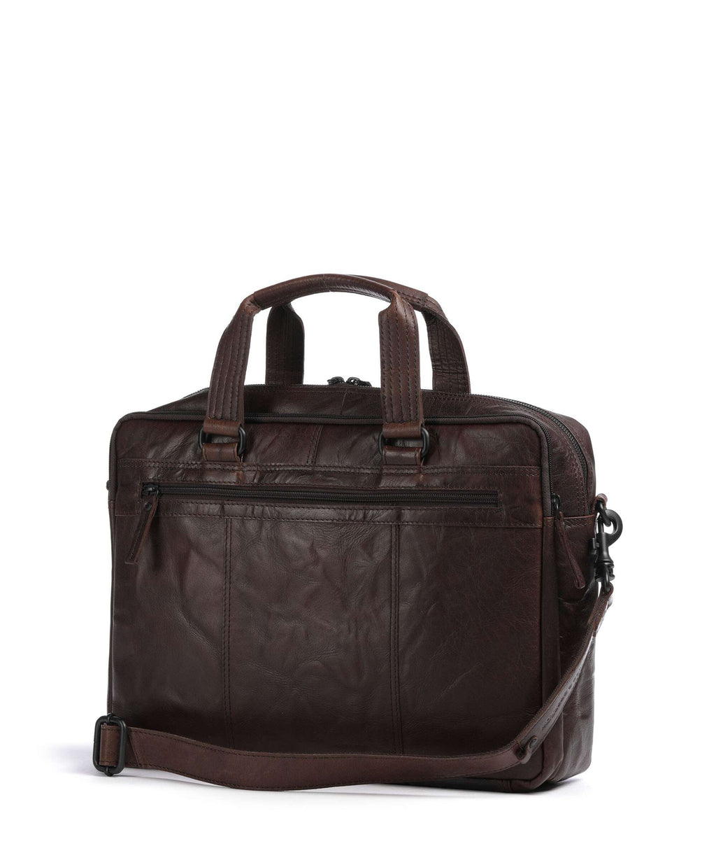 Spikes & Sparrow Bronco Dexter Briefcase dark brown
