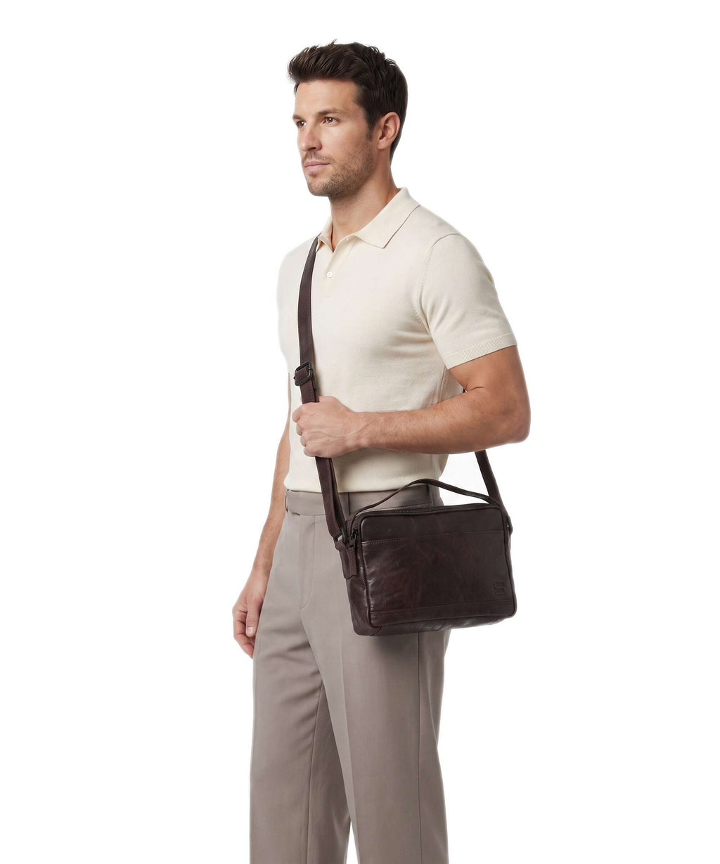 Spikes & Sparrow Bronco Randell Crossbody bag dark brown