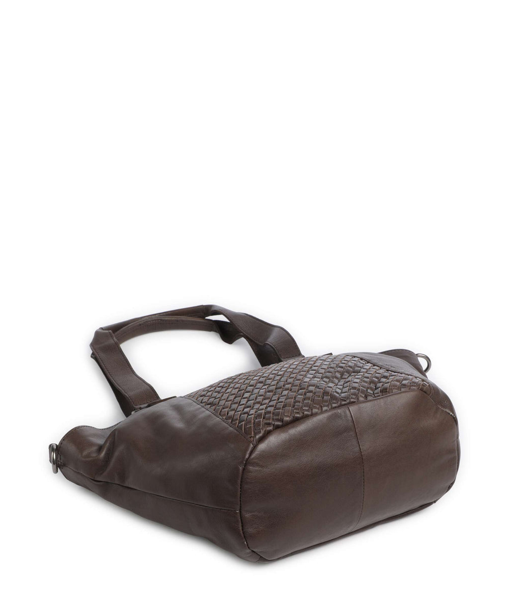 Spikes & Sparrow Woven Patty Tote bag dark brown