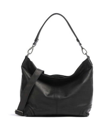 The Chesterfield Brand Washed Waxed Cow Bolivia Hobo väska black
