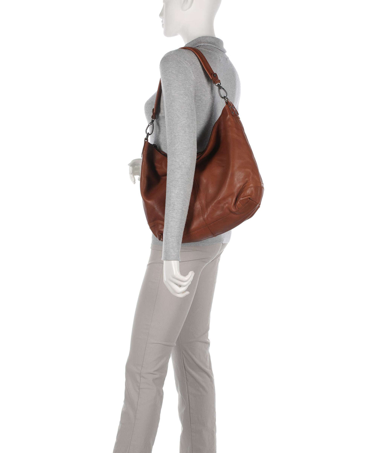 The Chesterfield Brand Washed Waxed Cow Bolivia Hobo bag cognac