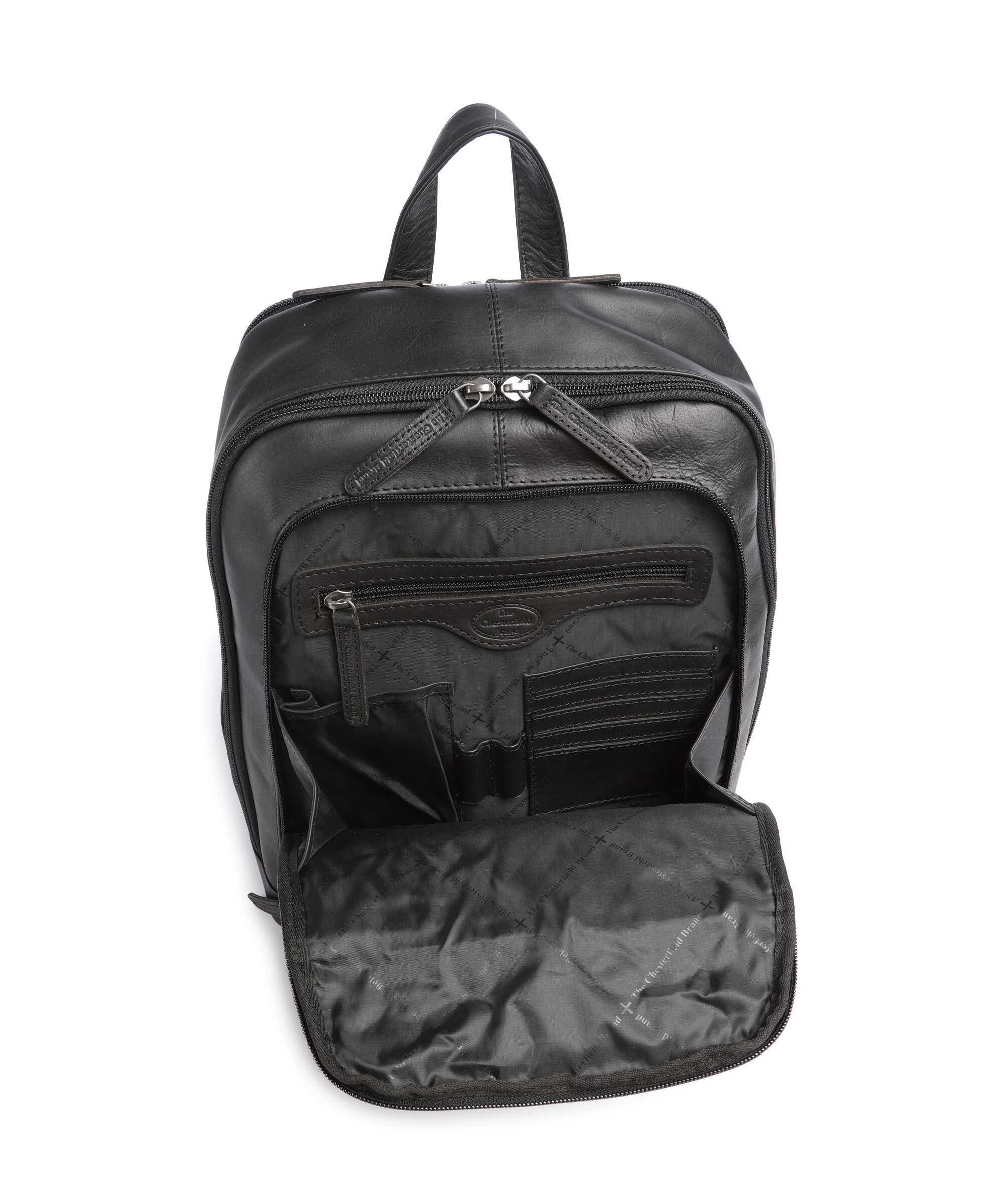 The Chesterfield Brand Wax Pull Up Cow Detroit Backpack black
