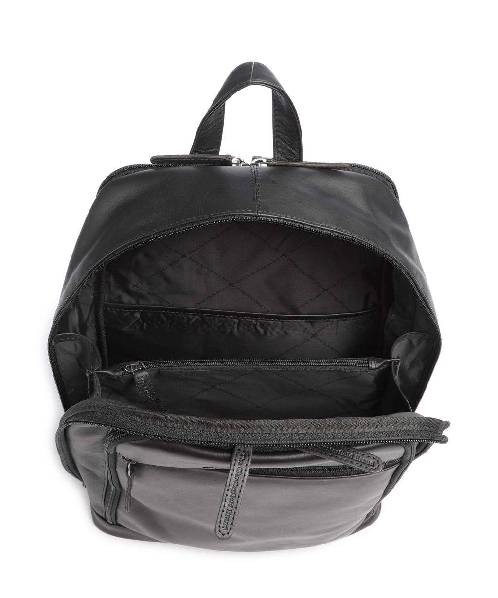 The Chesterfield Brand Wax Pull Up Cow Detroit Backpack black