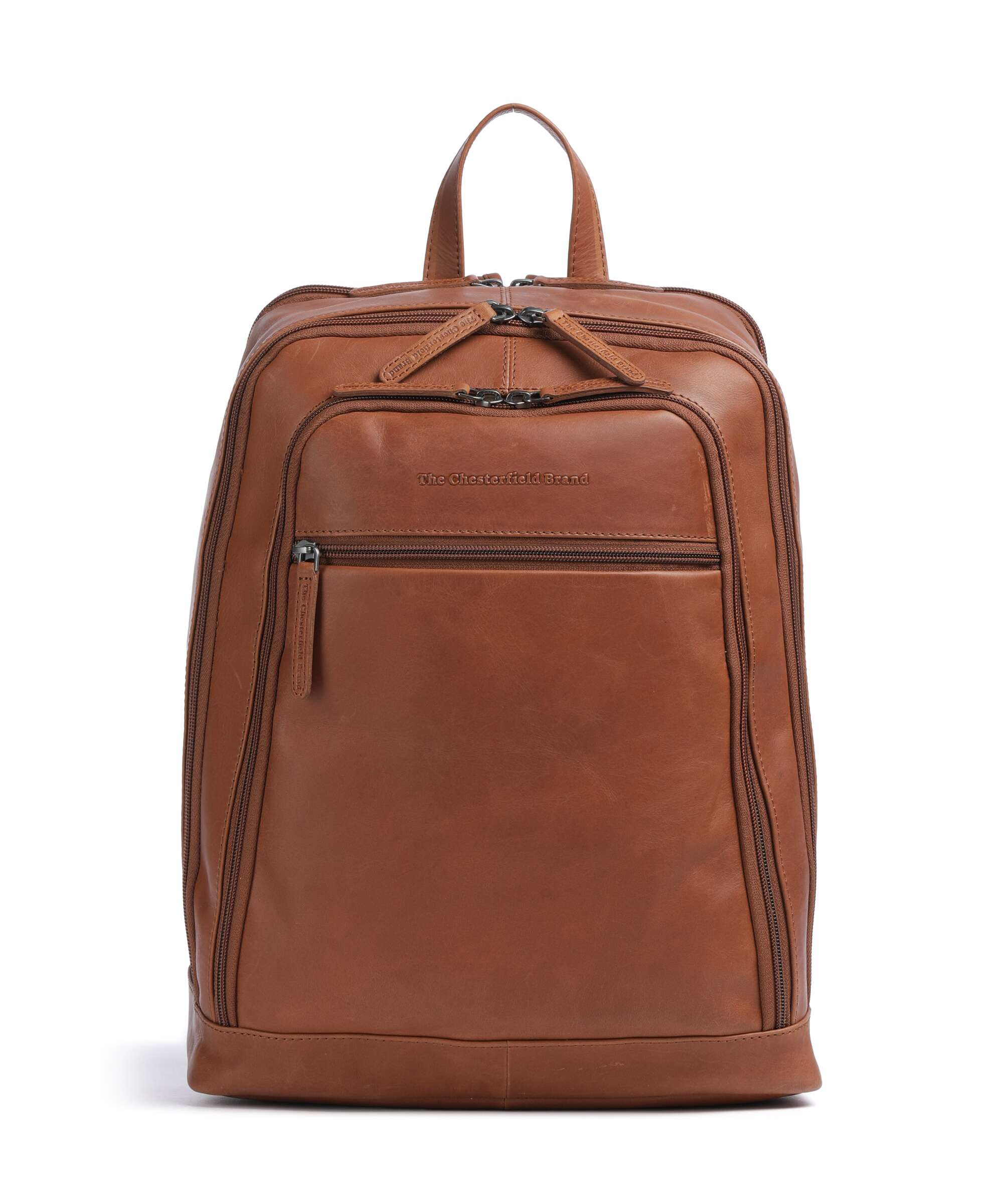 The Chesterfield Brand Cow Wax Pull Up Detroit Backpack cognac