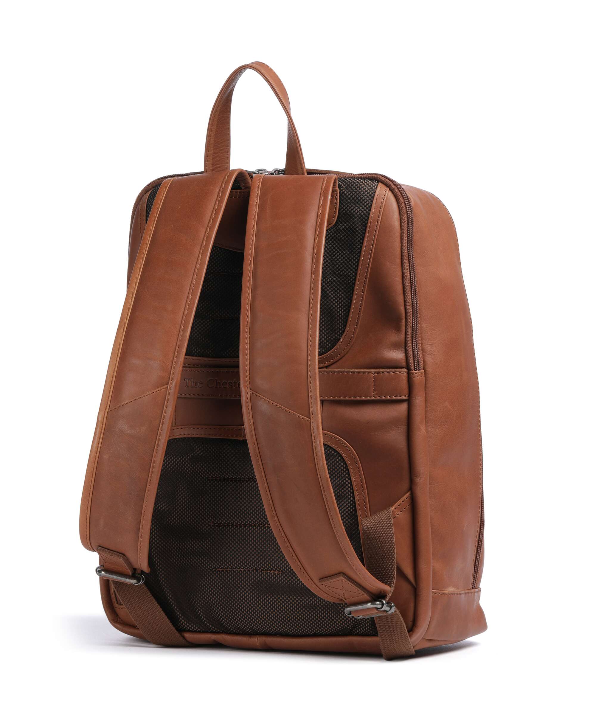 The Chesterfield Brand Cow Wax Pull Up Detroit Backpack cognac