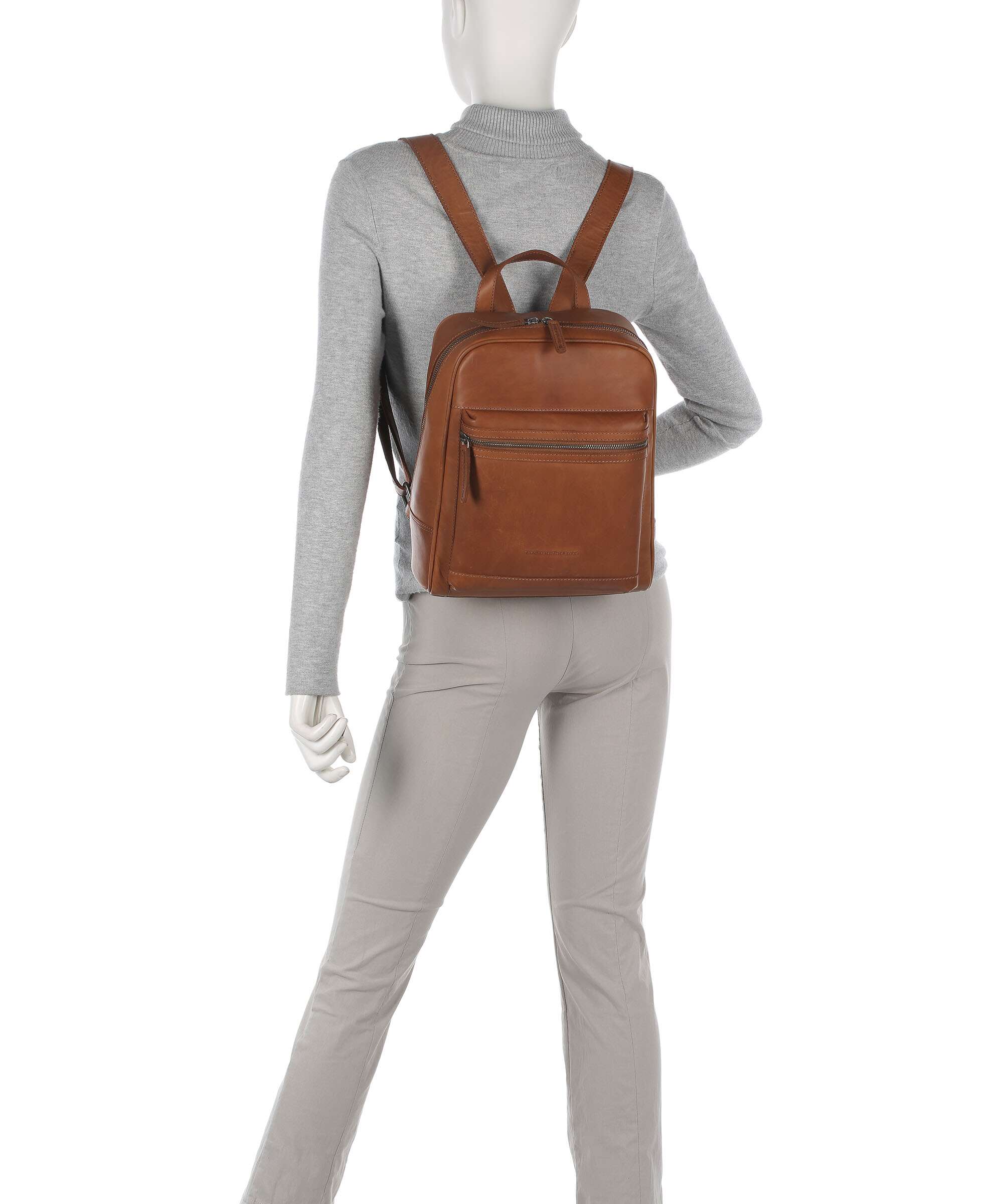 The Chesterfield Brand Cow Wax Pull Up Calabria Backpack cognac