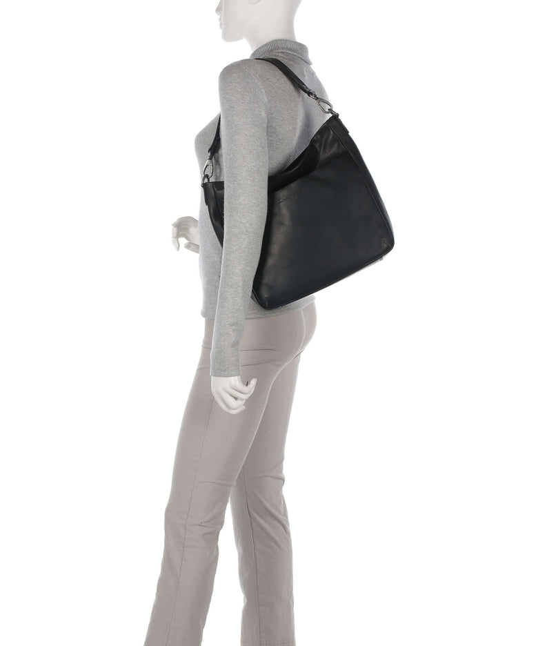 The Chesterfield Brand Cow Wax Pull Up Regina Hobo bag black