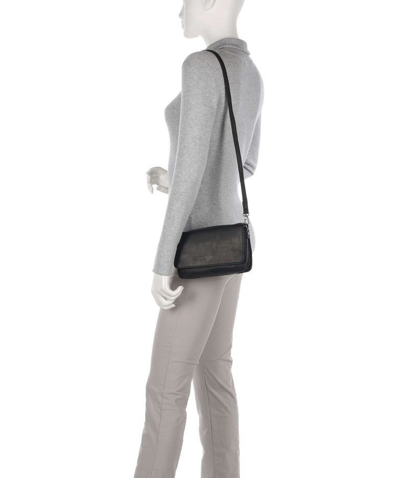 The Chesterfield Brand Cow Wax Pull Up Upsala Crossbody bag black