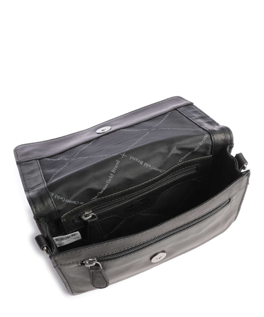 The Chesterfield Brand Cow Wax Pull Up Upsala Crossbody bag black
