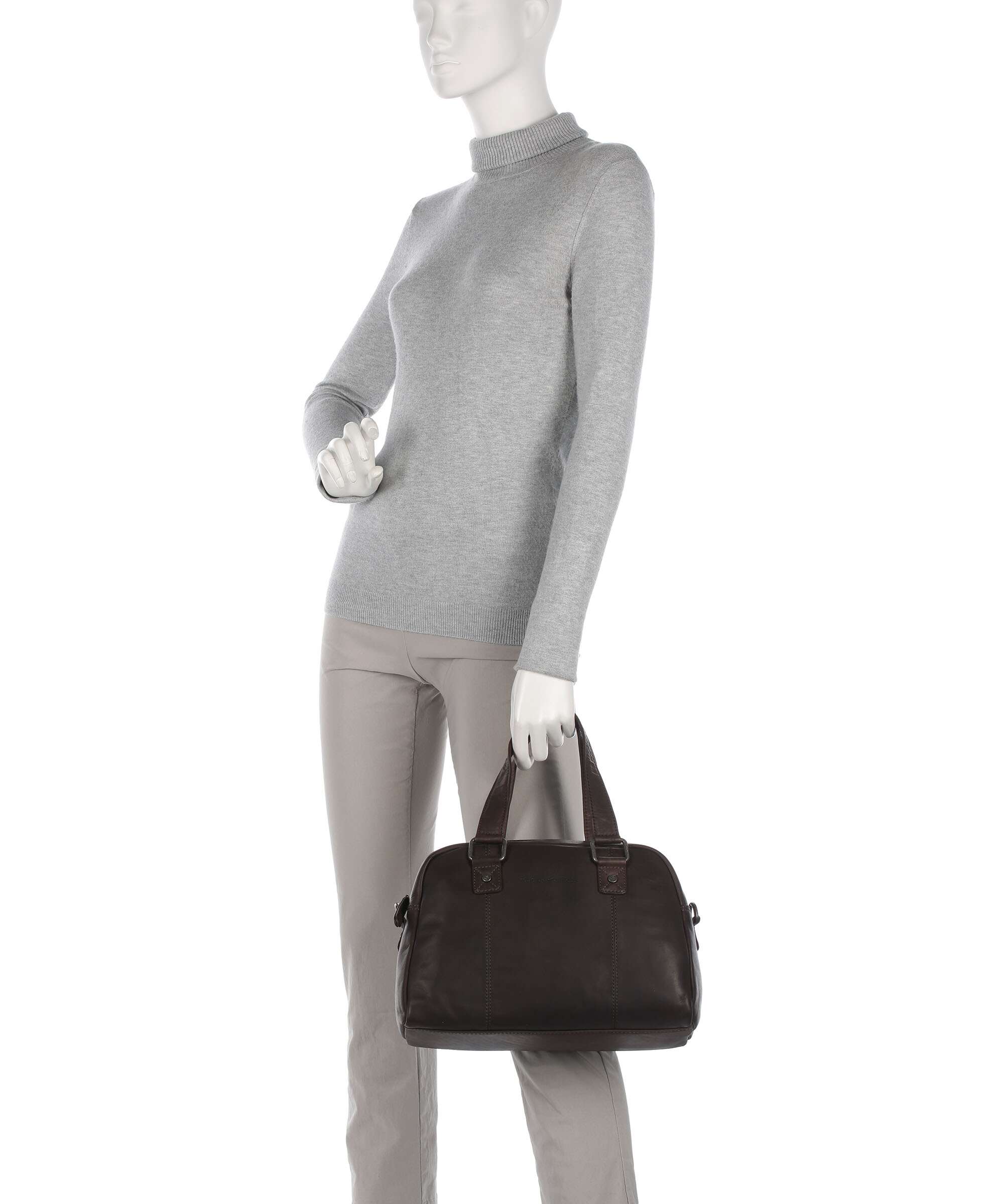 The Chesterfield Brand Cow Wax Pull Up Dover Handbag brown