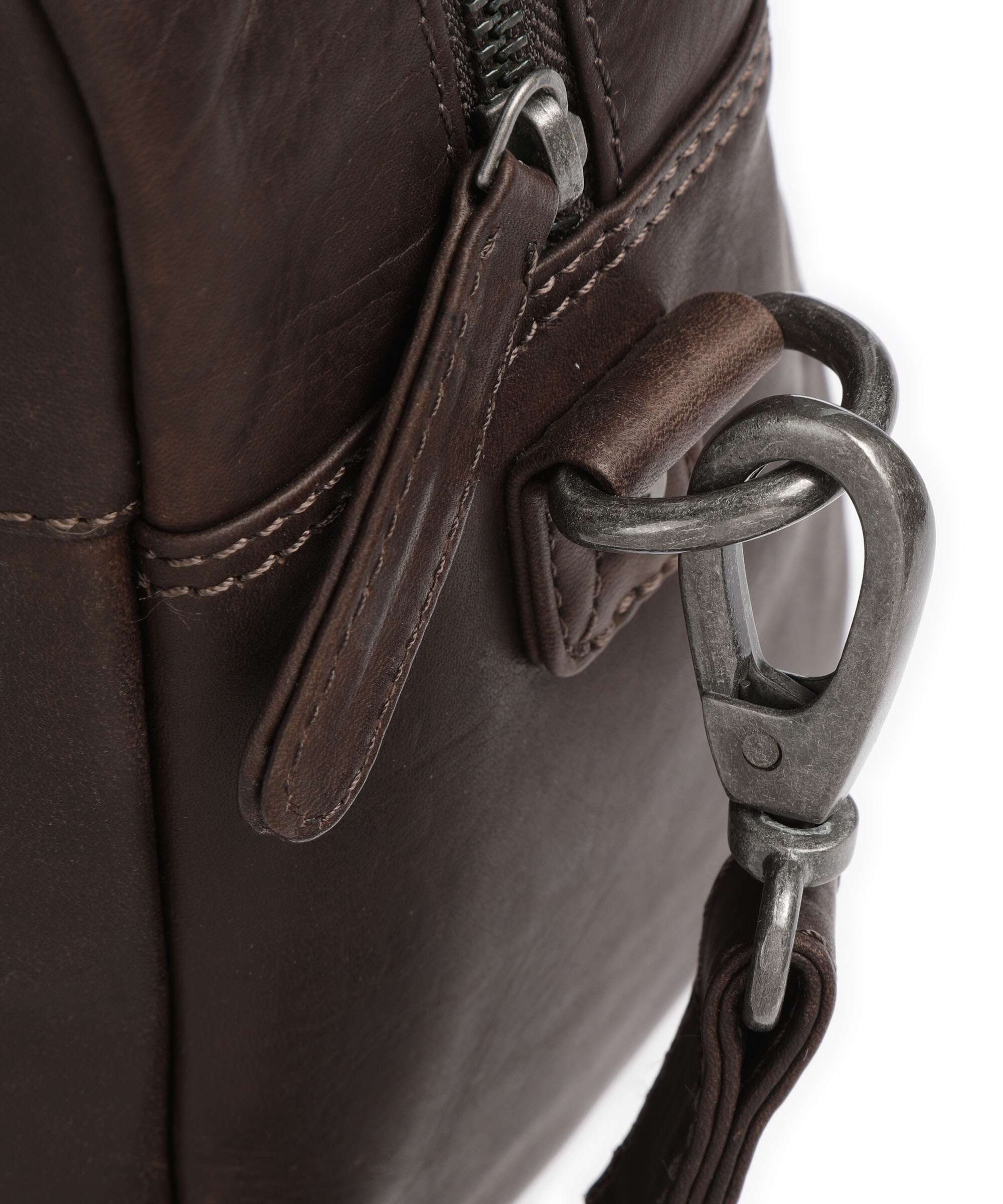 The Chesterfield Brand Cow Wax Pull Up Dover Handbag brown