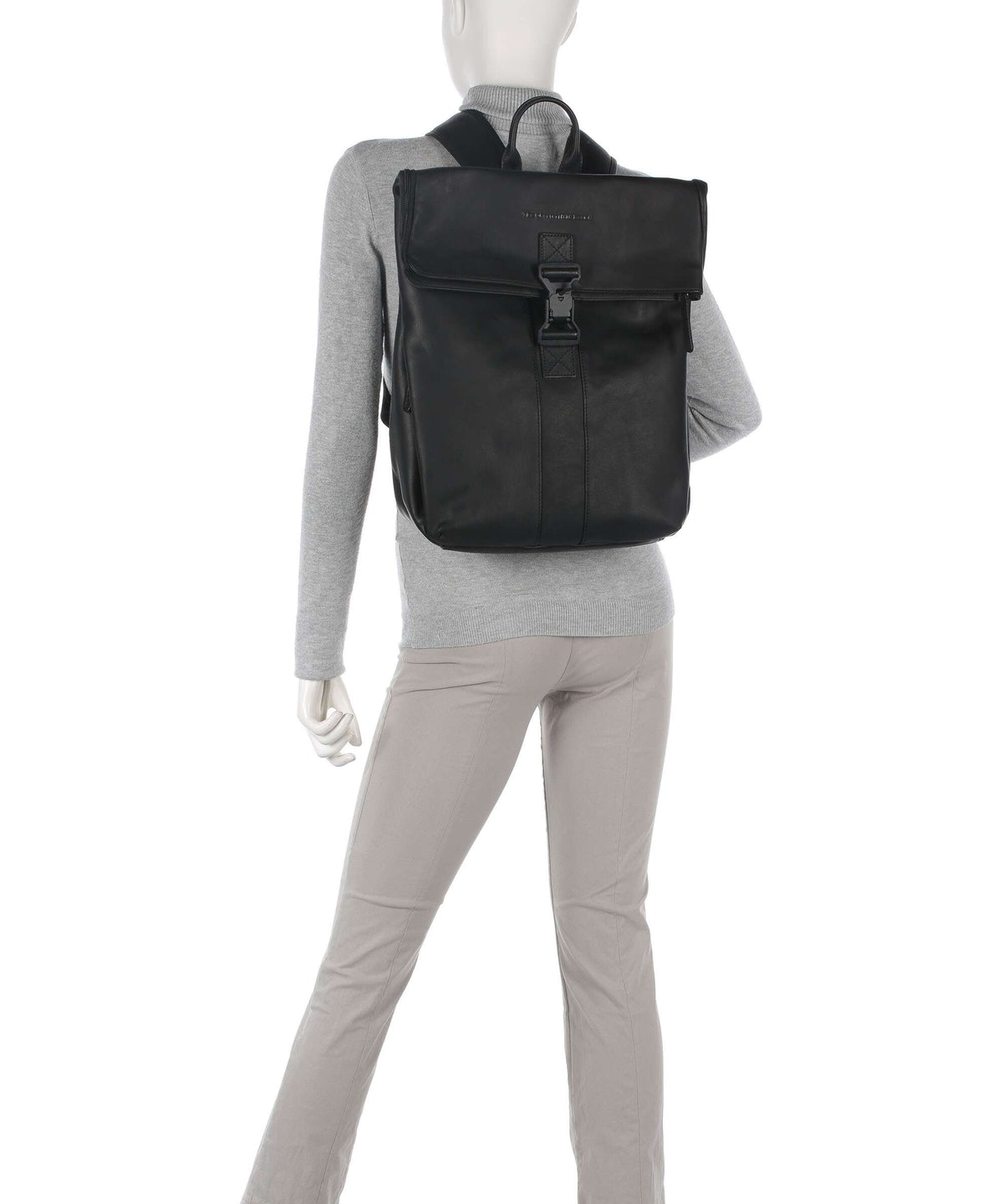 The Chesterfield Brand Cow Wax Pull Up Savona Backpack black
