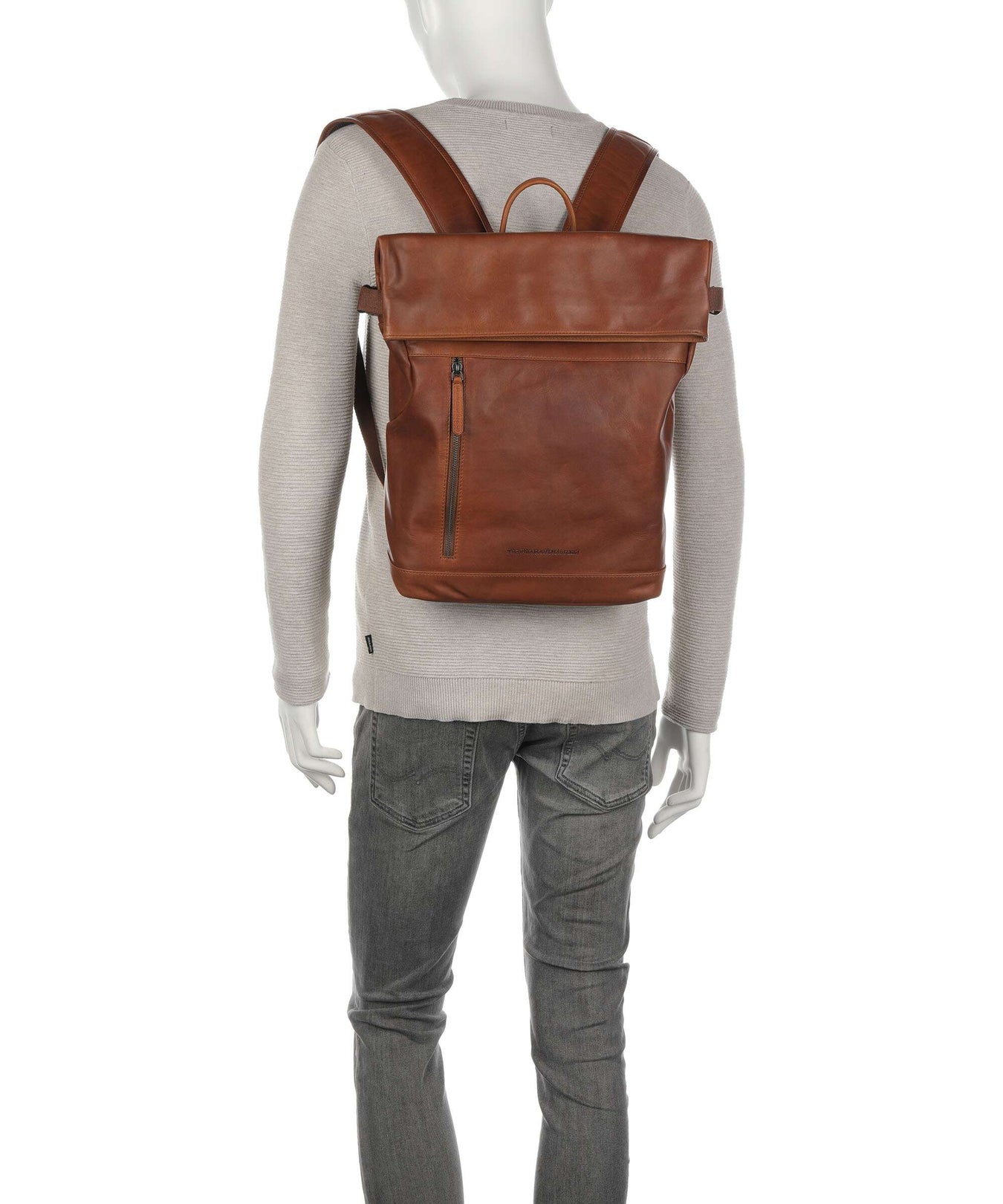 The Chesterfield Brand Cow Wax Pull Up Mazara Backpack cognac