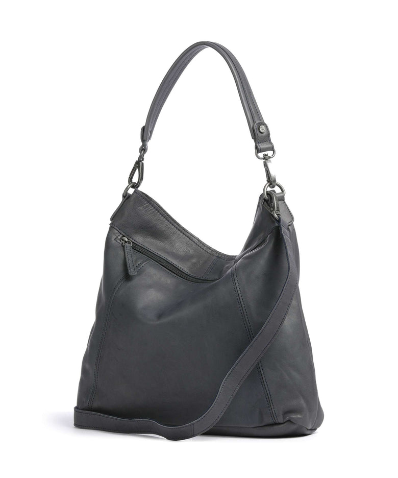 The Chesterfield Brand Washed Waxed Cow Sintra Hobo bag navy