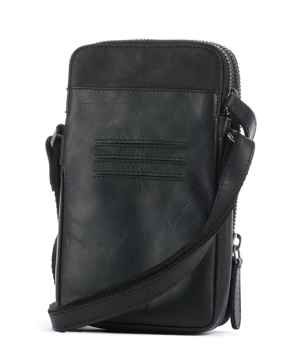 The Chesterfield Brand Cow Wax Pull Up Alesund Phone bag black