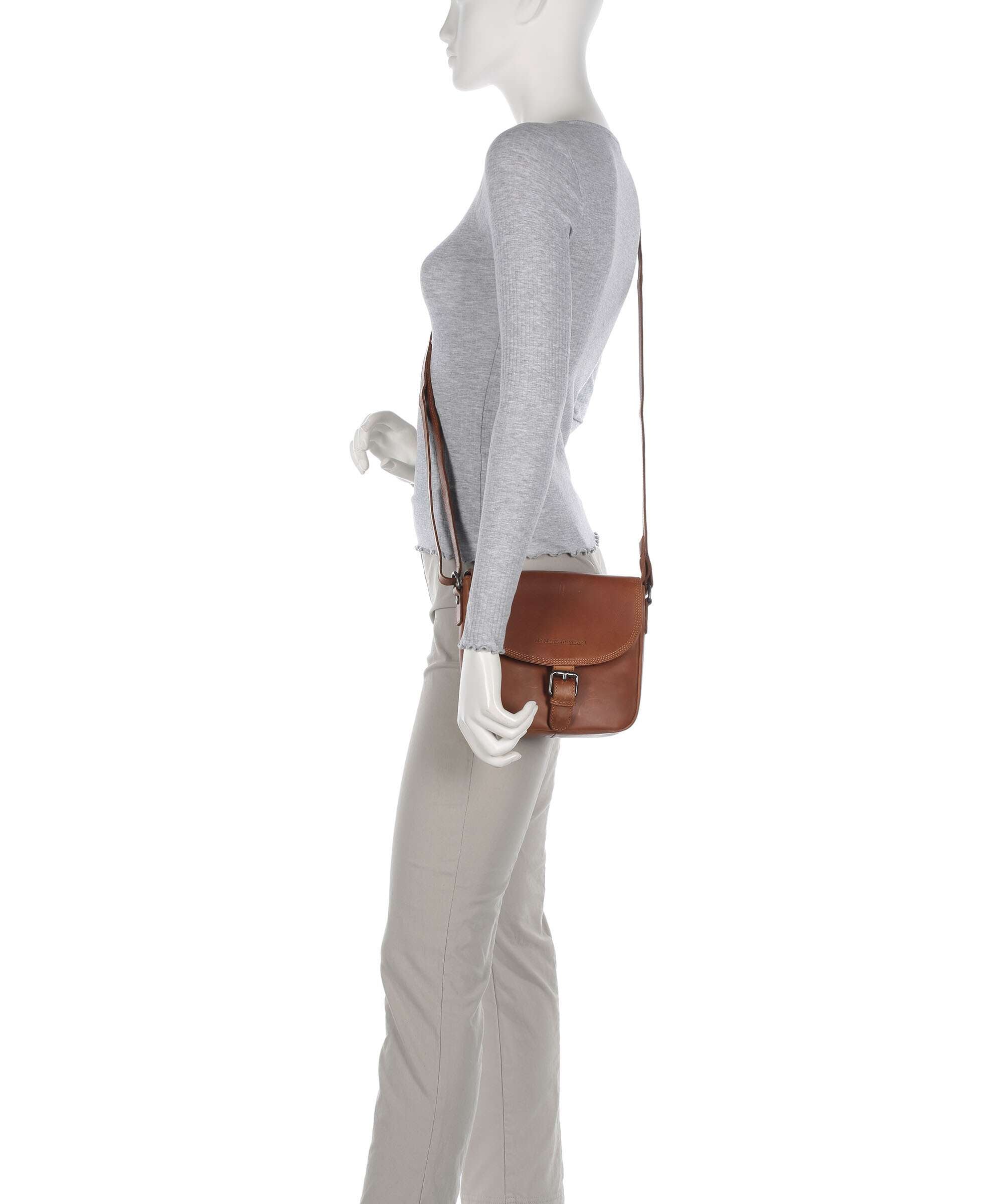 The Chesterfield Brand Cow Wax Pull Up Lucian Crossbody bag cognac