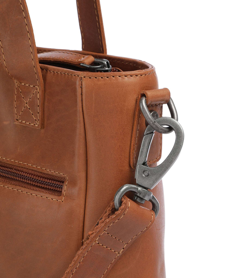 The Chesterfield Brand Cow Wax Pull Up Lingfield Handbag cognac