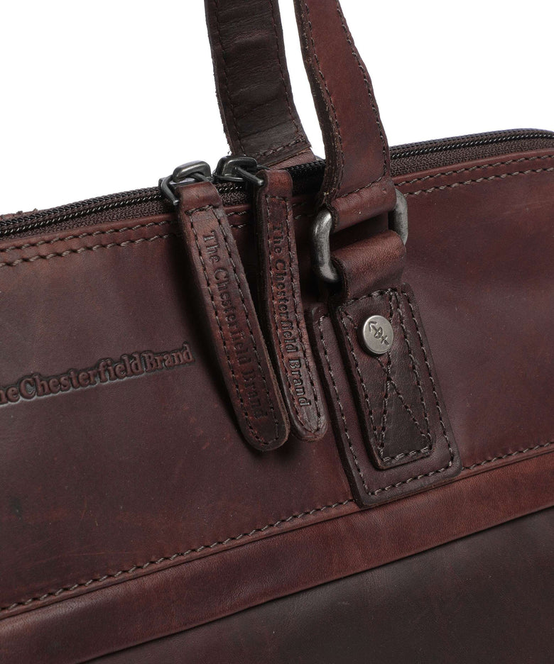 The Chesterfield Brand Cow Wax Pull Up Branson Shoulder bag brown