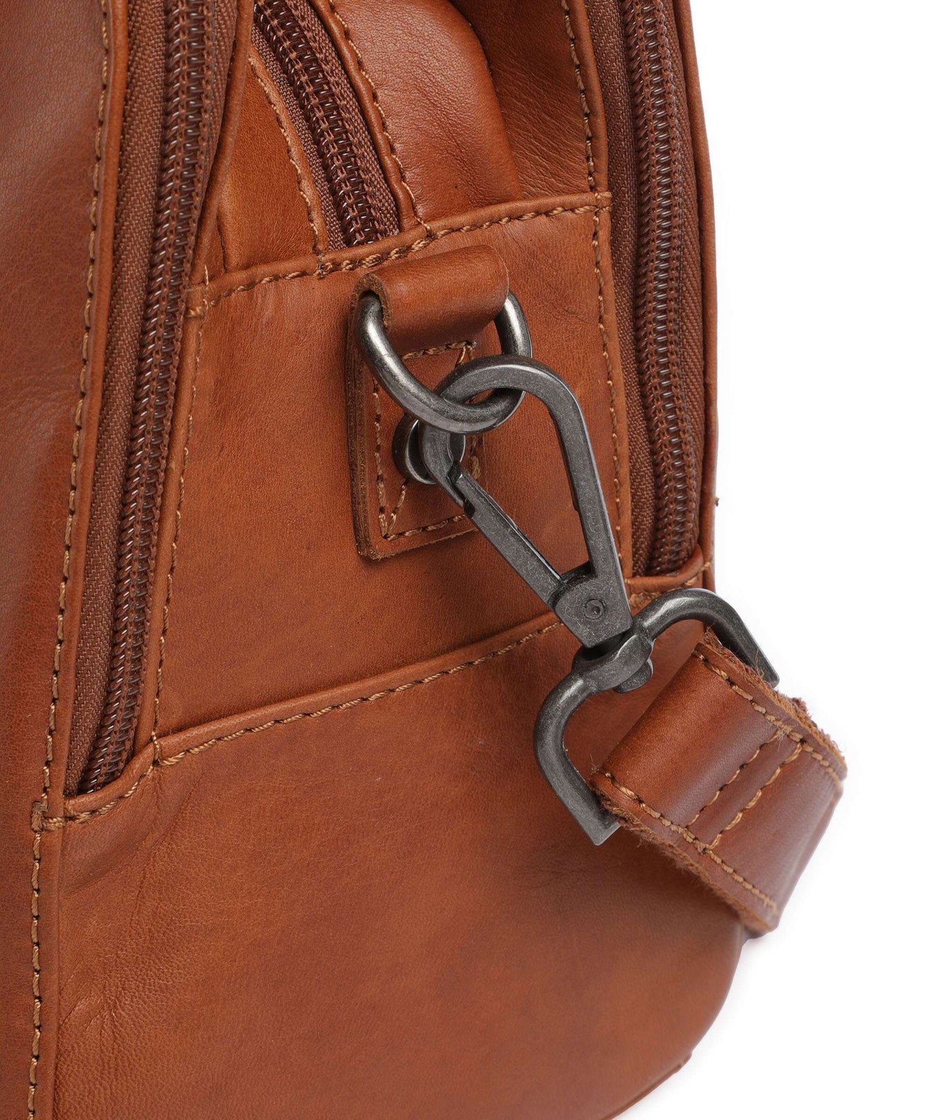 The Chesterfield Brand Cow Wax Pull Up Ezra Handbag cognac