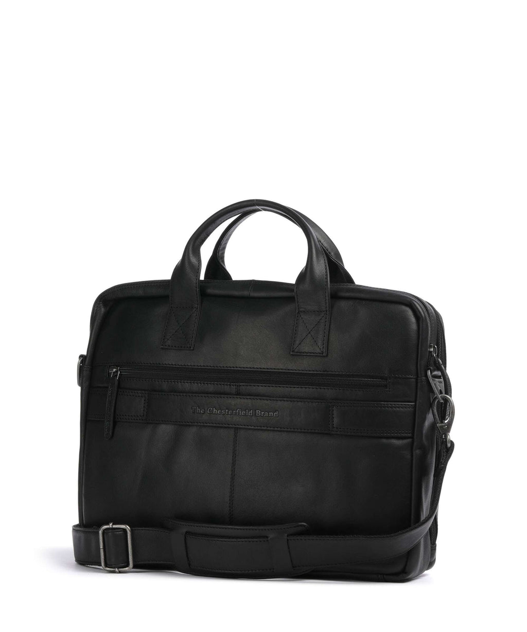 The Chesterfield Brand Cow Wax Pull Up Frazer Briefcase black