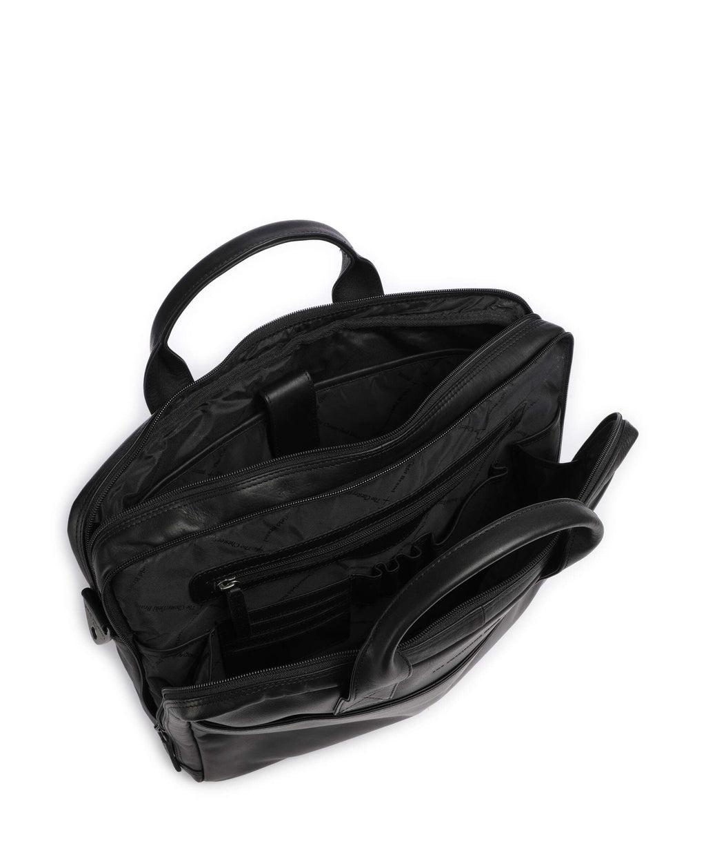 The Chesterfield Brand Cow Wax Pull Up Frazer Briefcase black