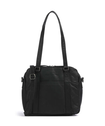 The Chesterfield Brand Cow Wax Pull Up Porlezza Axelremsväska black