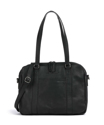 The Chesterfield Brand Cow Wax Pull Up Pretoria Axelremsväska black