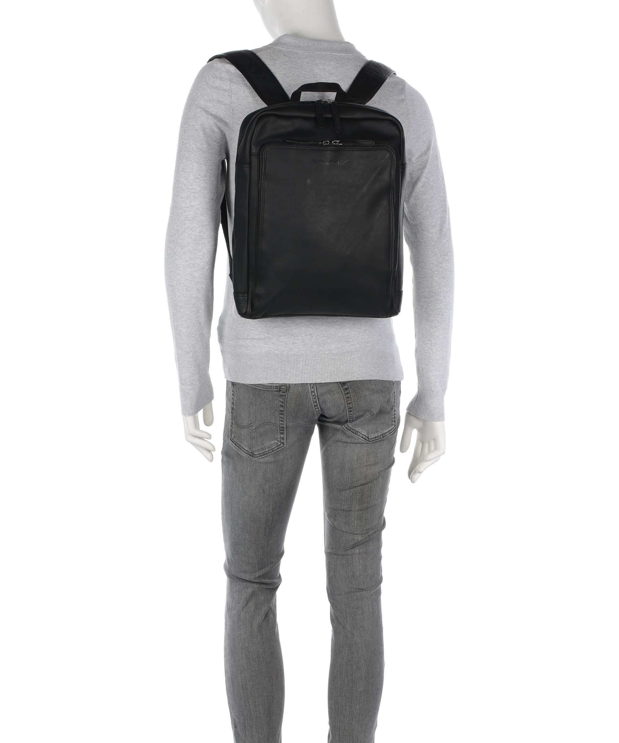 The Chesterfield Brand Wax Pull Up Cow Jasper Backpack black