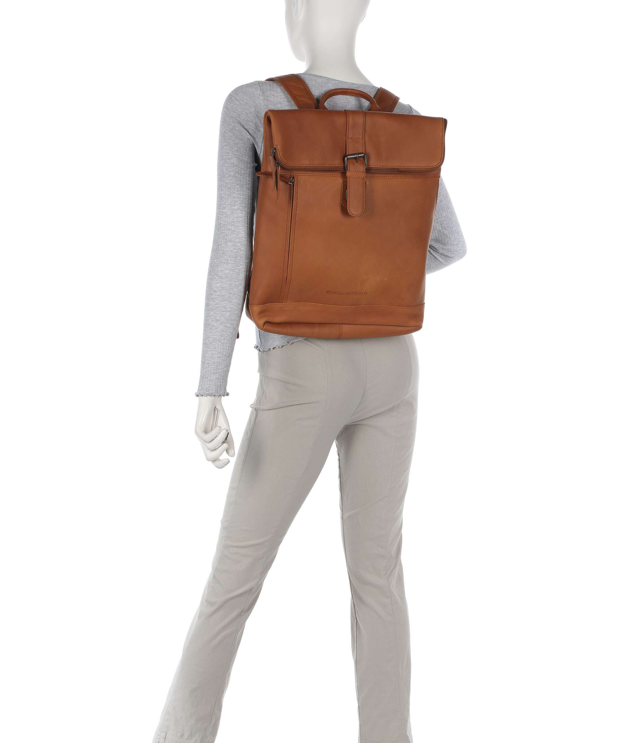 The Chesterfield Brand Cow Wax Pull Up Larsson Backpack cognac