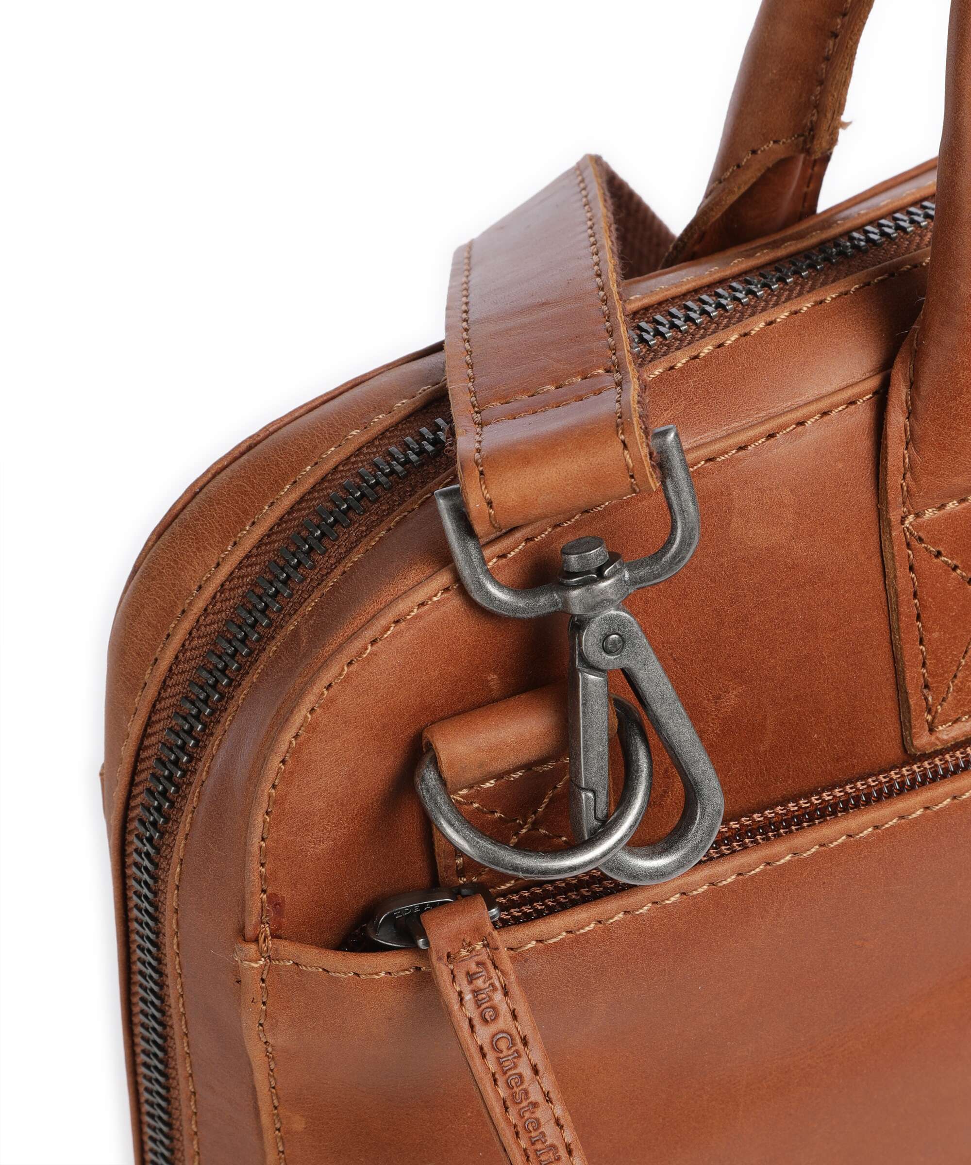 The Chesterfield Brand Wax Pull Up Cow Tilbury Briefcase cognac